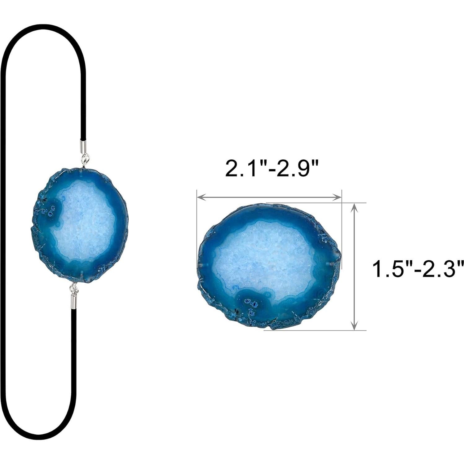 Marcadores de Libros Elásticos WarmHut - 2 Pcs Ágata Azul