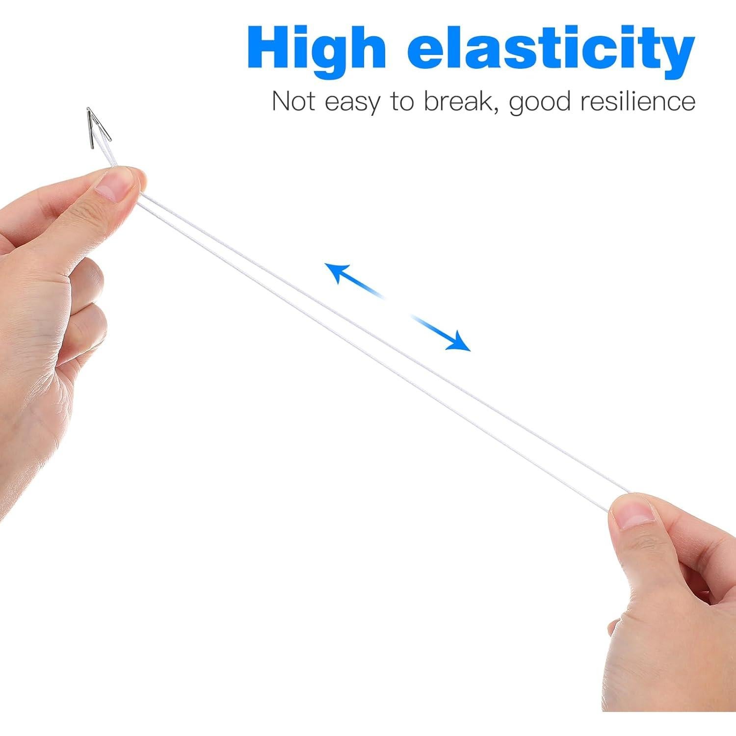 50 Cuerdas Elásticas SHINEOFI con Puntas de Metal Blancas