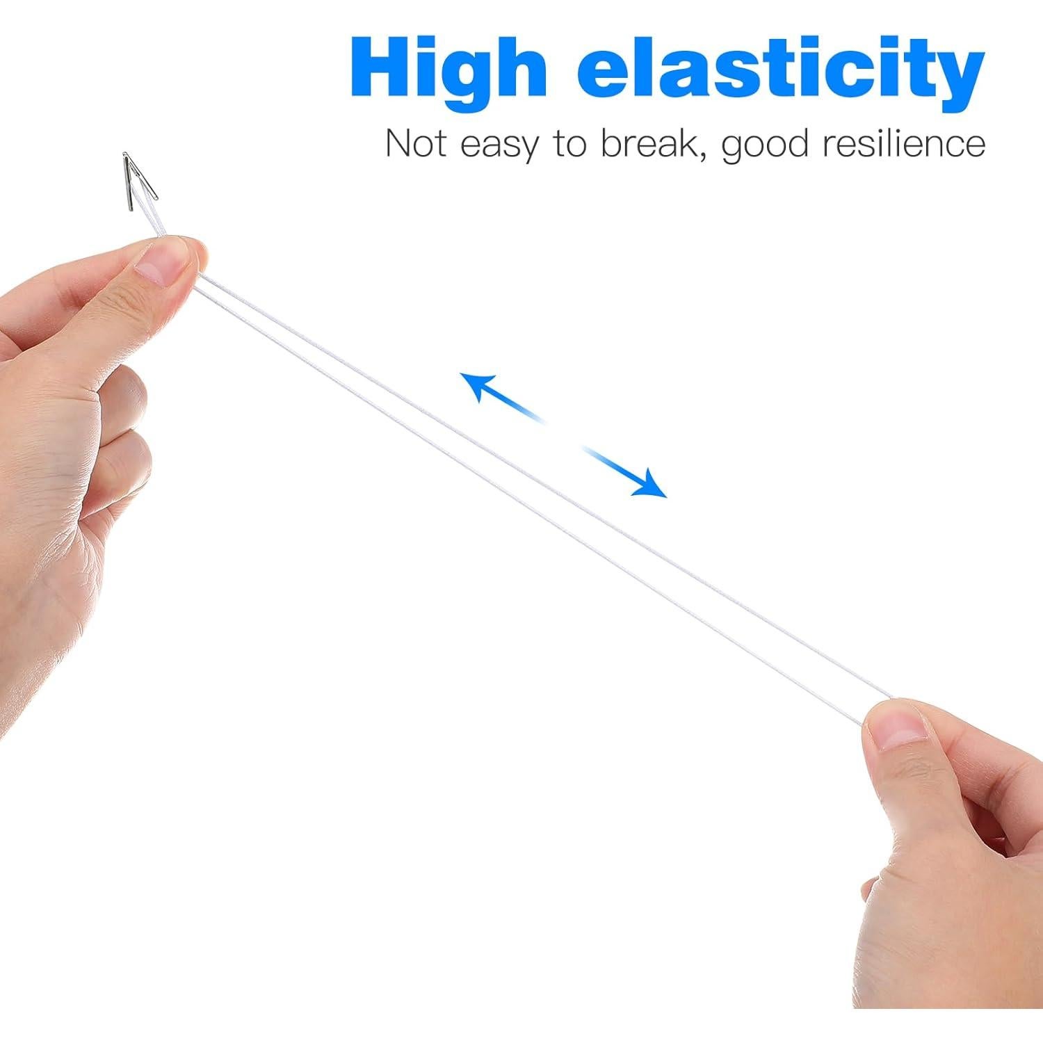 Cuerda Elástica Blanca SEWACC 50 Pcs 35.5 cm para Manualidades