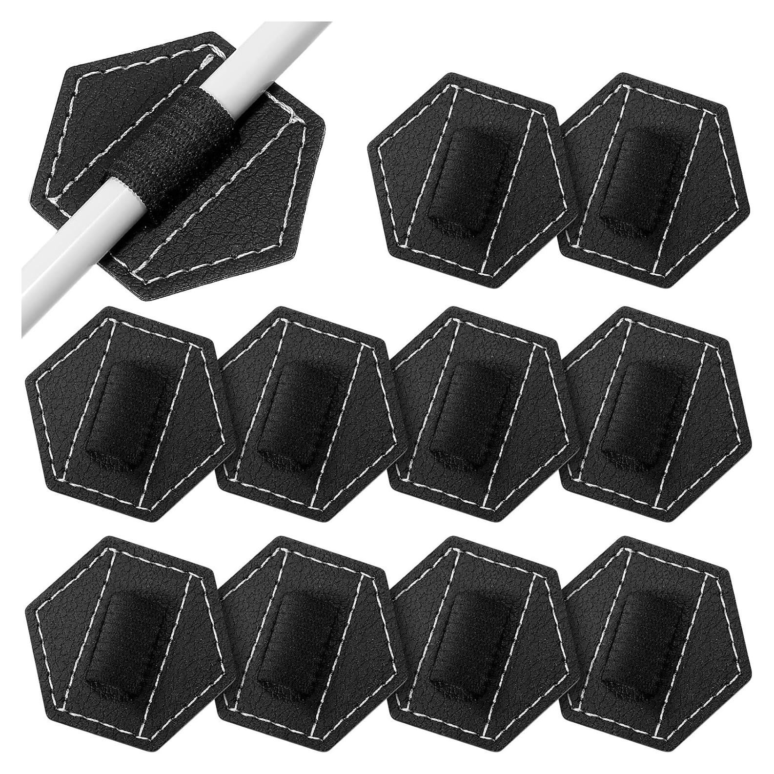 10 Soportes de Lápiz Autoadhesivos Pajean de Cuero PU Negro