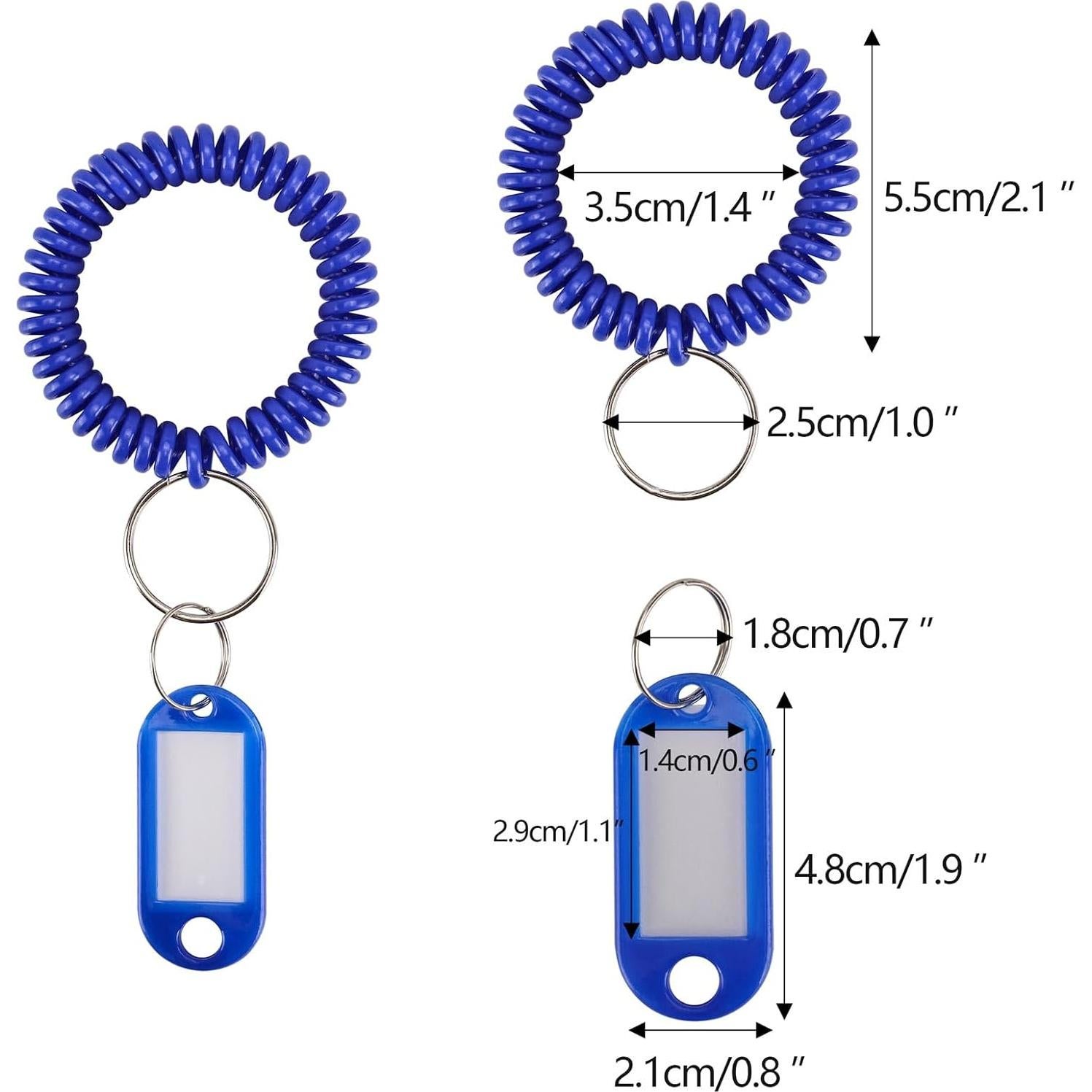 Ohlove 50 Pcs Pulseras Llavero Espiral Coloridas 5.5 cm