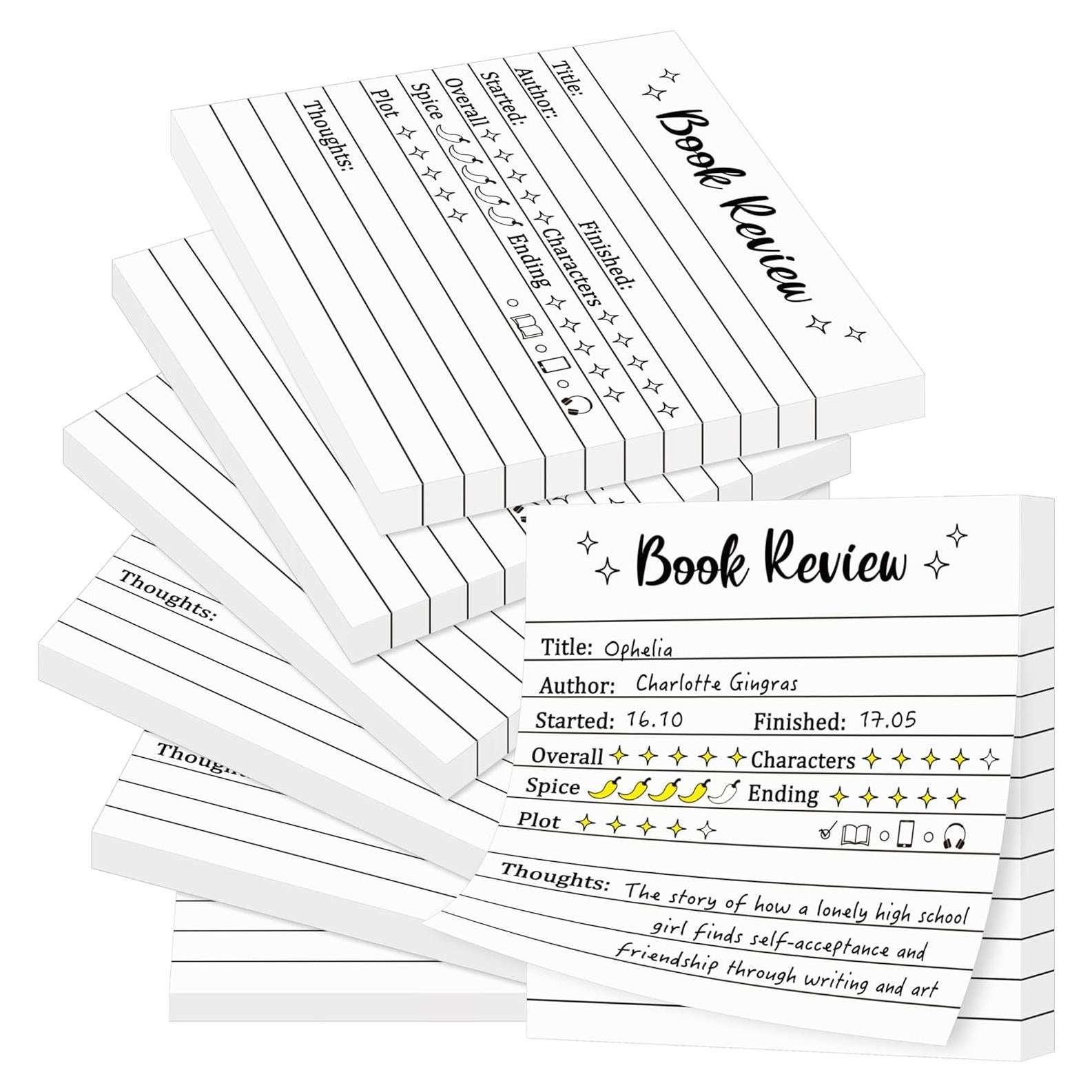 Notas Adhesivas Mini L1rabe - 6 Piezas para Reseñas de Libros