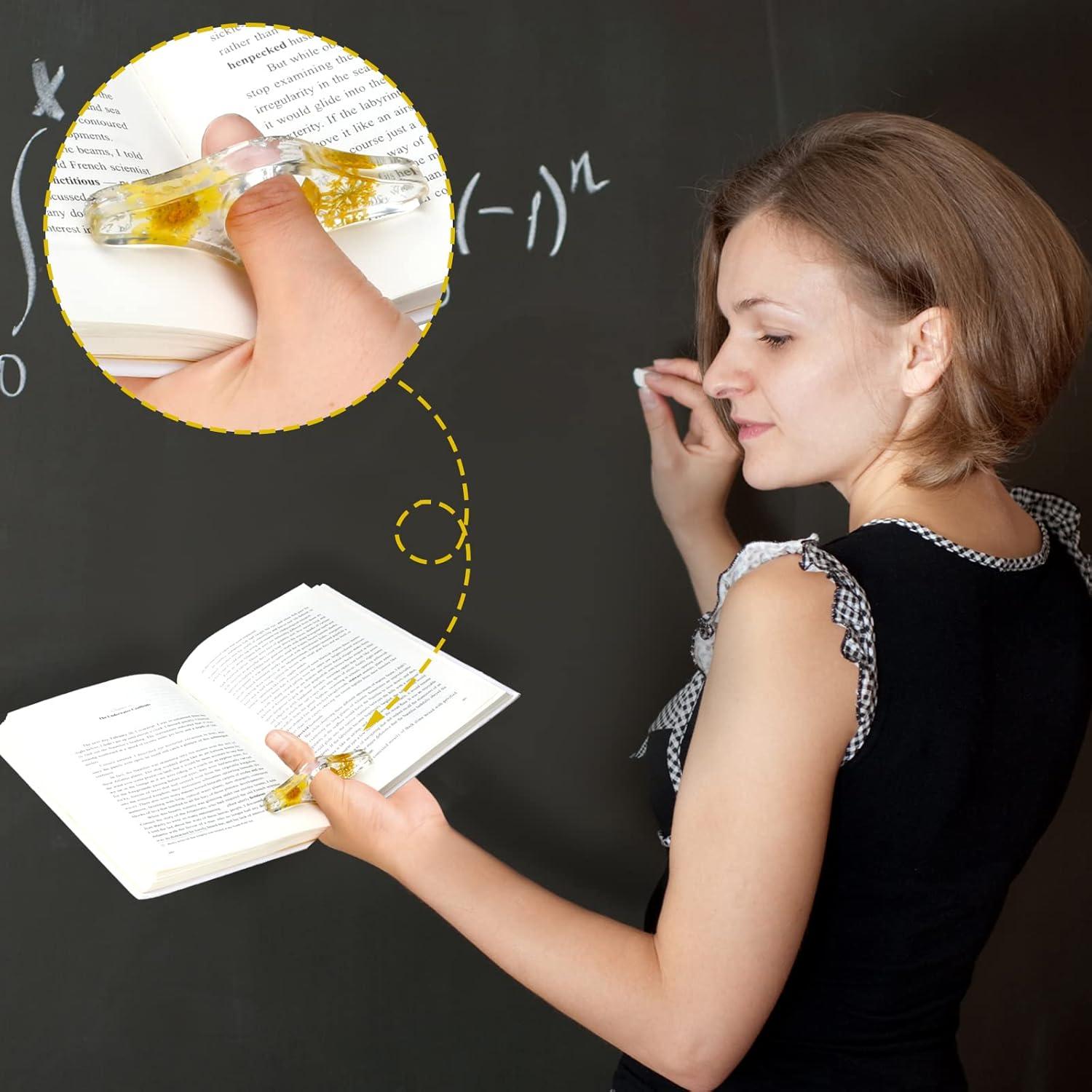 4 Soportes de Página de Libro de Resina Pajean con Flores Secas