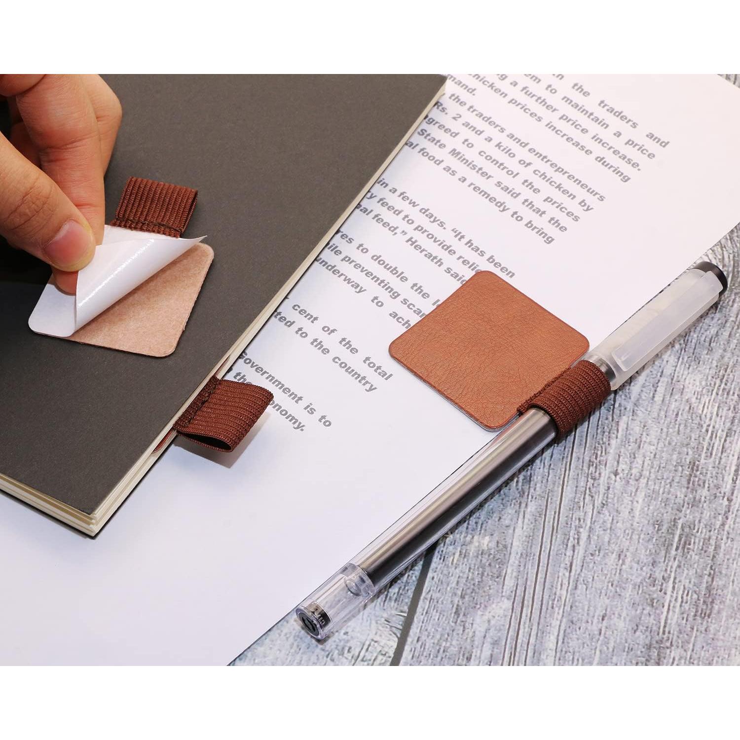 Soportes para Bolígrafos Mini Skater 3 Pcs Cuero PU Marrón-Rojo