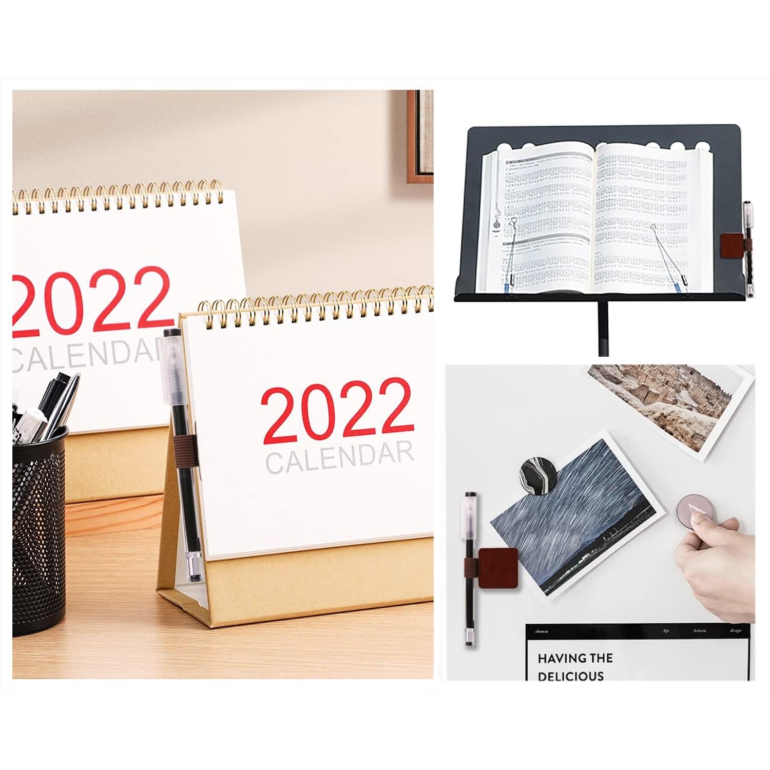 Soportes para Bolígrafos Mini Skater 3 Pcs Cuero PU Marrón-Rojo