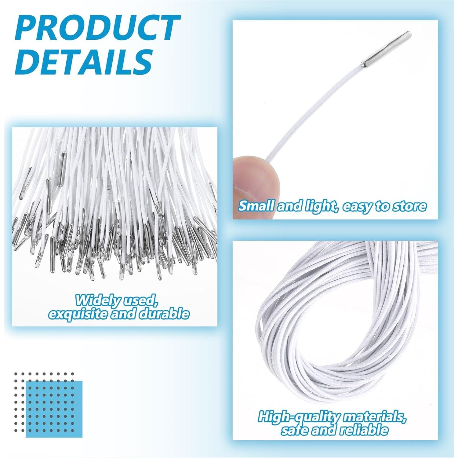 50 Cuerdas Elásticas Heclia de 30 cm con Extremos de Metal