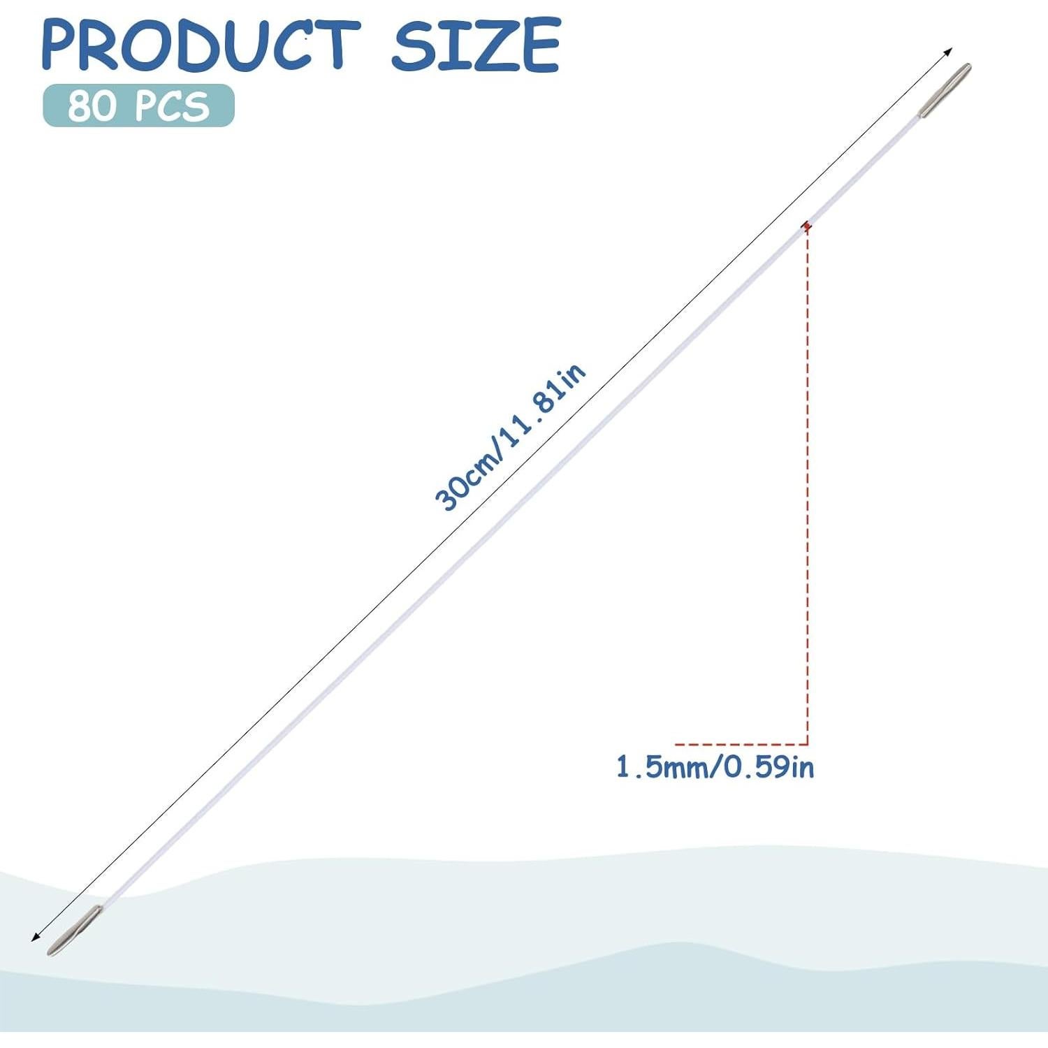 Cuerda Elástica 80 Pcs FdcLixuvol 30 cm con Extremos de Metal