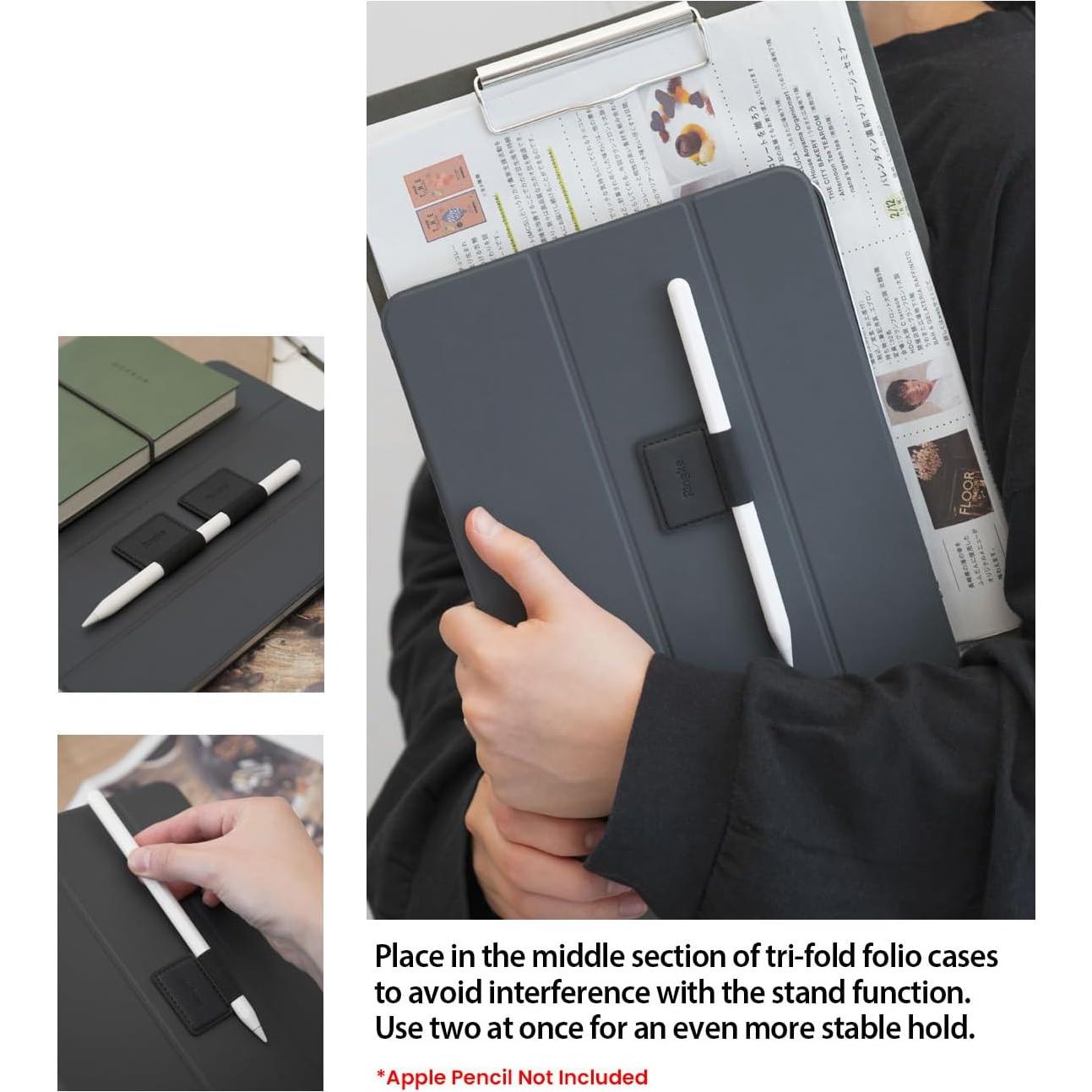 Soporte autoadhesivo Ringke para bolígrafo y Apple Pencil - Negro (3 Pack)