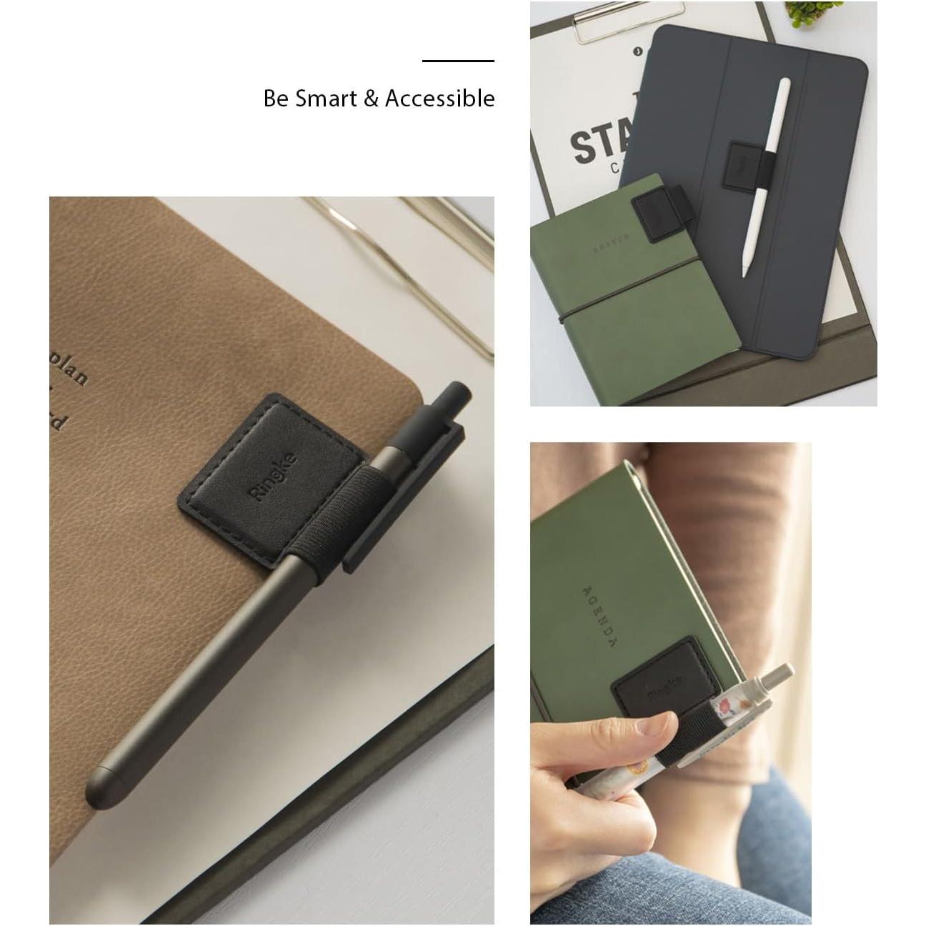 Soporte autoadhesivo Ringke para bolígrafo y Apple Pencil - Negro (3 Pack)