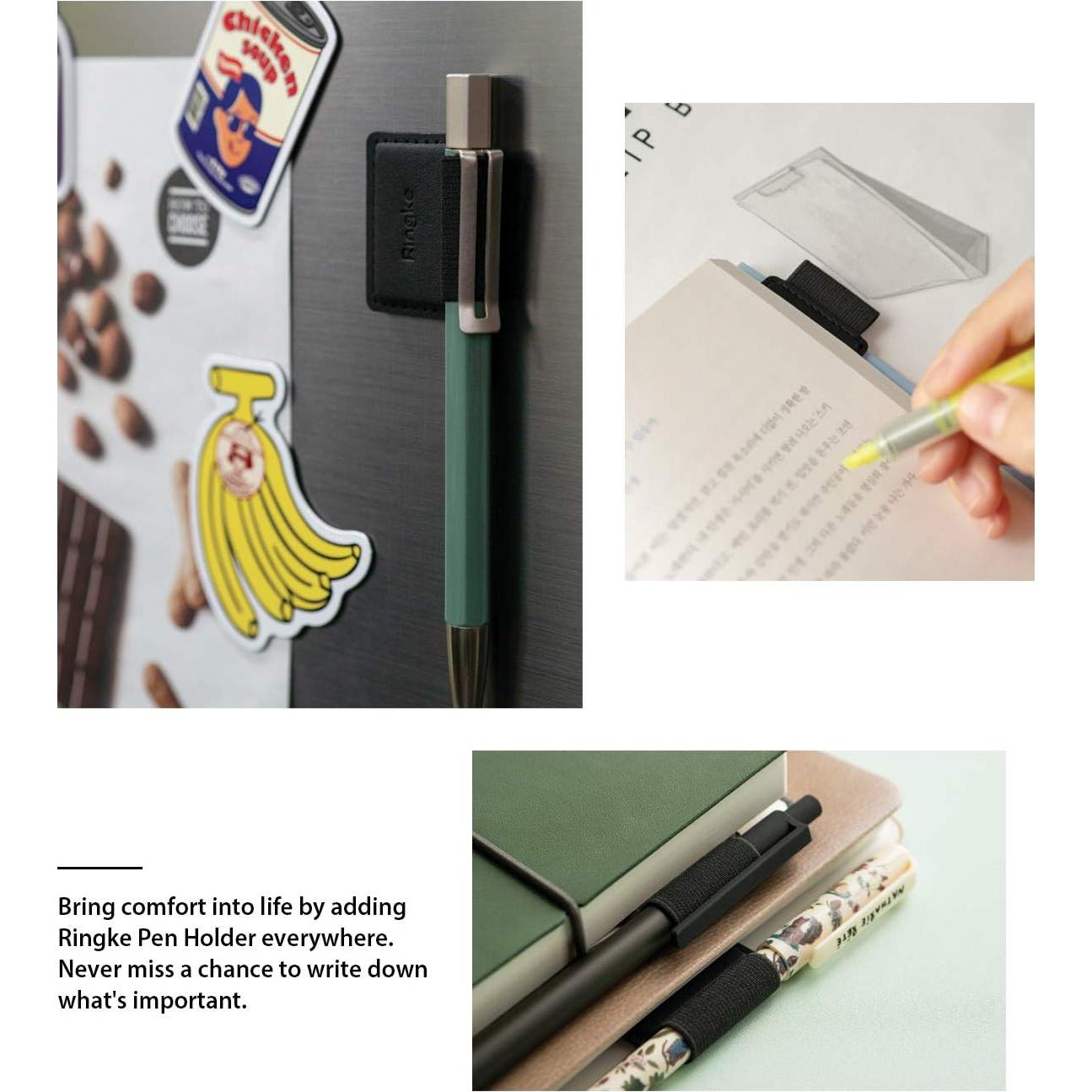 Soporte autoadhesivo Ringke para bolígrafo y Apple Pencil - Negro (3 Pack)