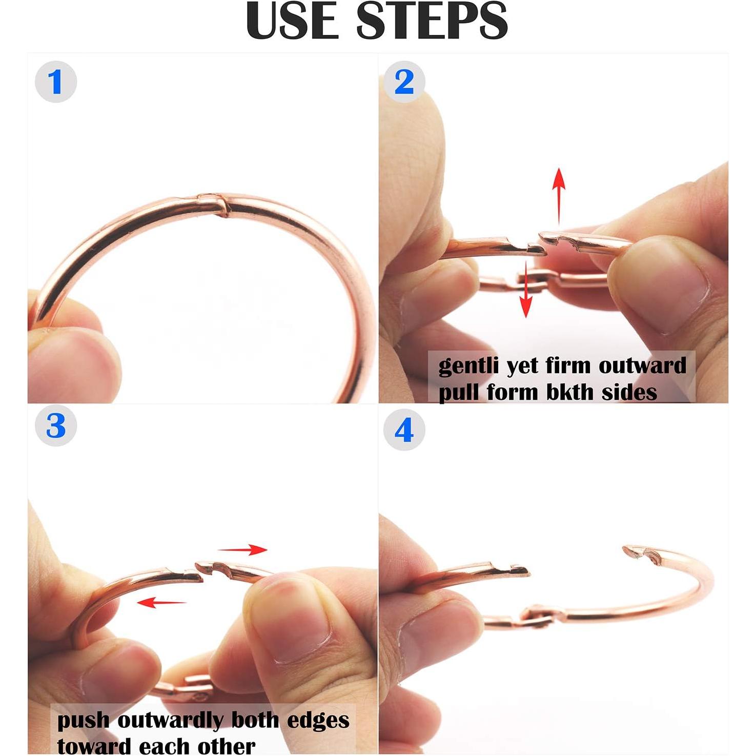 50 Anillos Sueltos de Encuadernación Metal Rosa 25mm Lind Kitchen