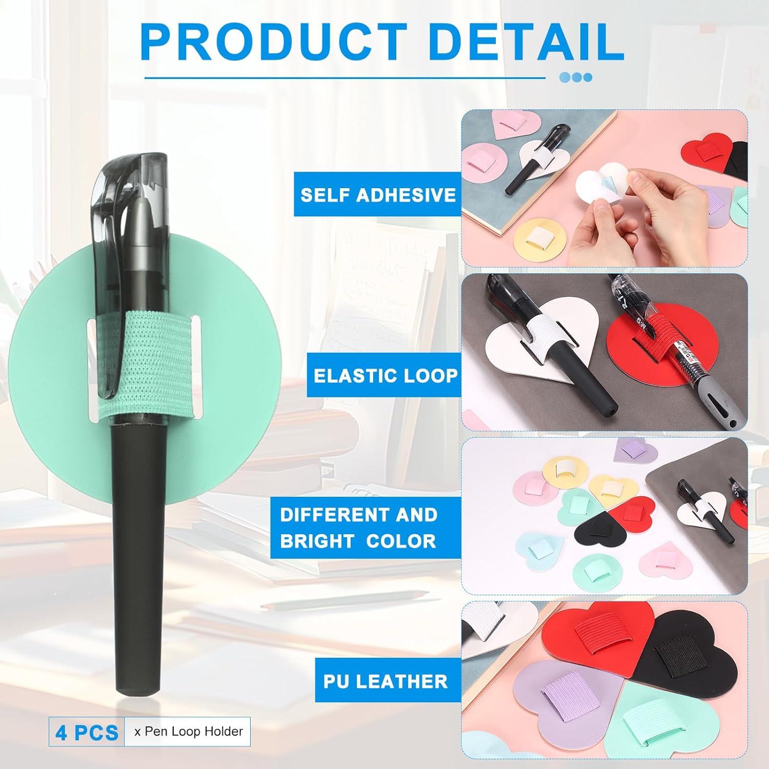 Soporte de Lazo para Bolígrafo uxcell 4 Pcs Autoadhesivo Verde