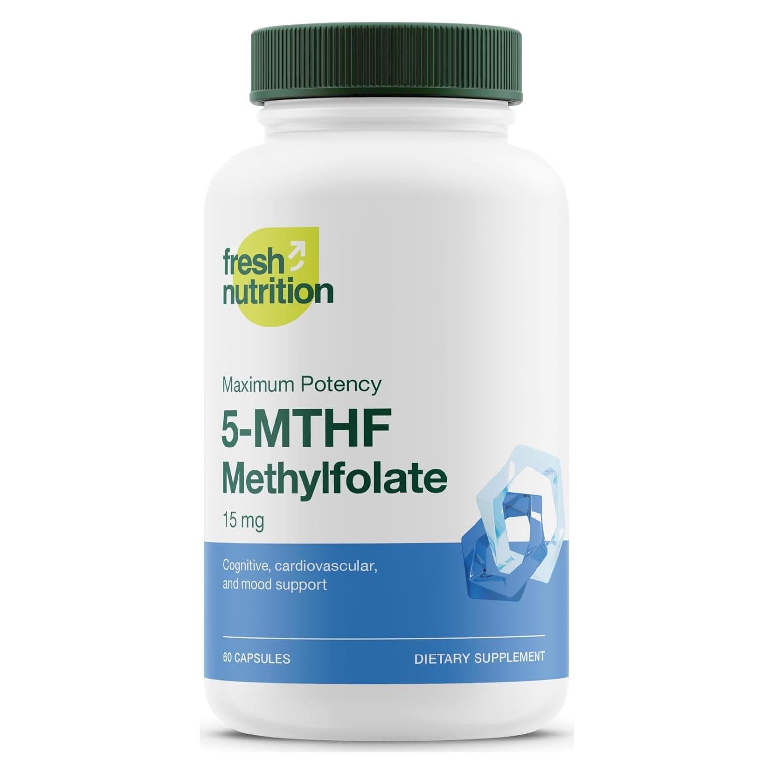 L-Metilfolato 15mg Fresh Nutrition - Vitamina B9 Activa 60 Cápsulas