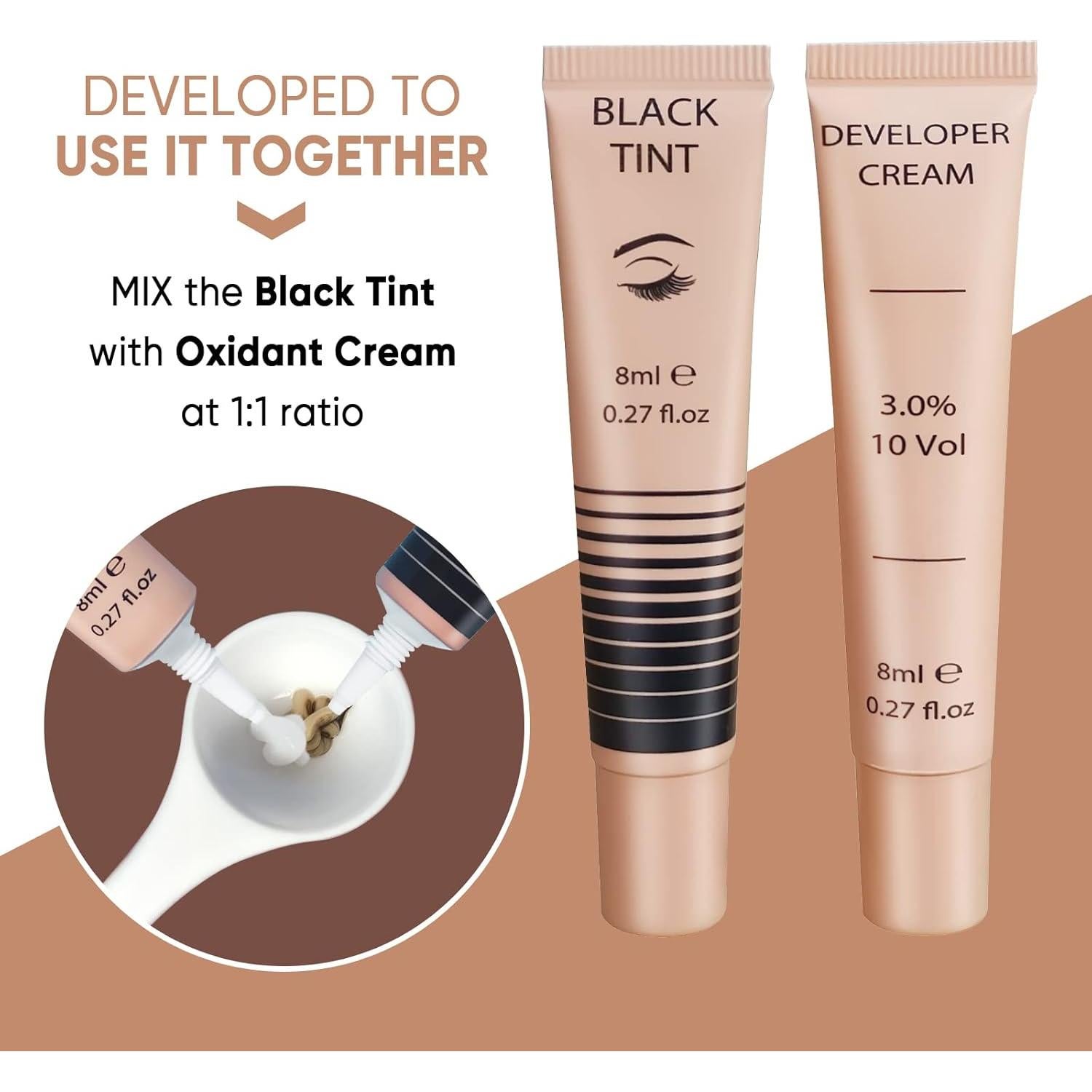 Kit de Color de Pestañas Lomansa 8ml Negro Natural