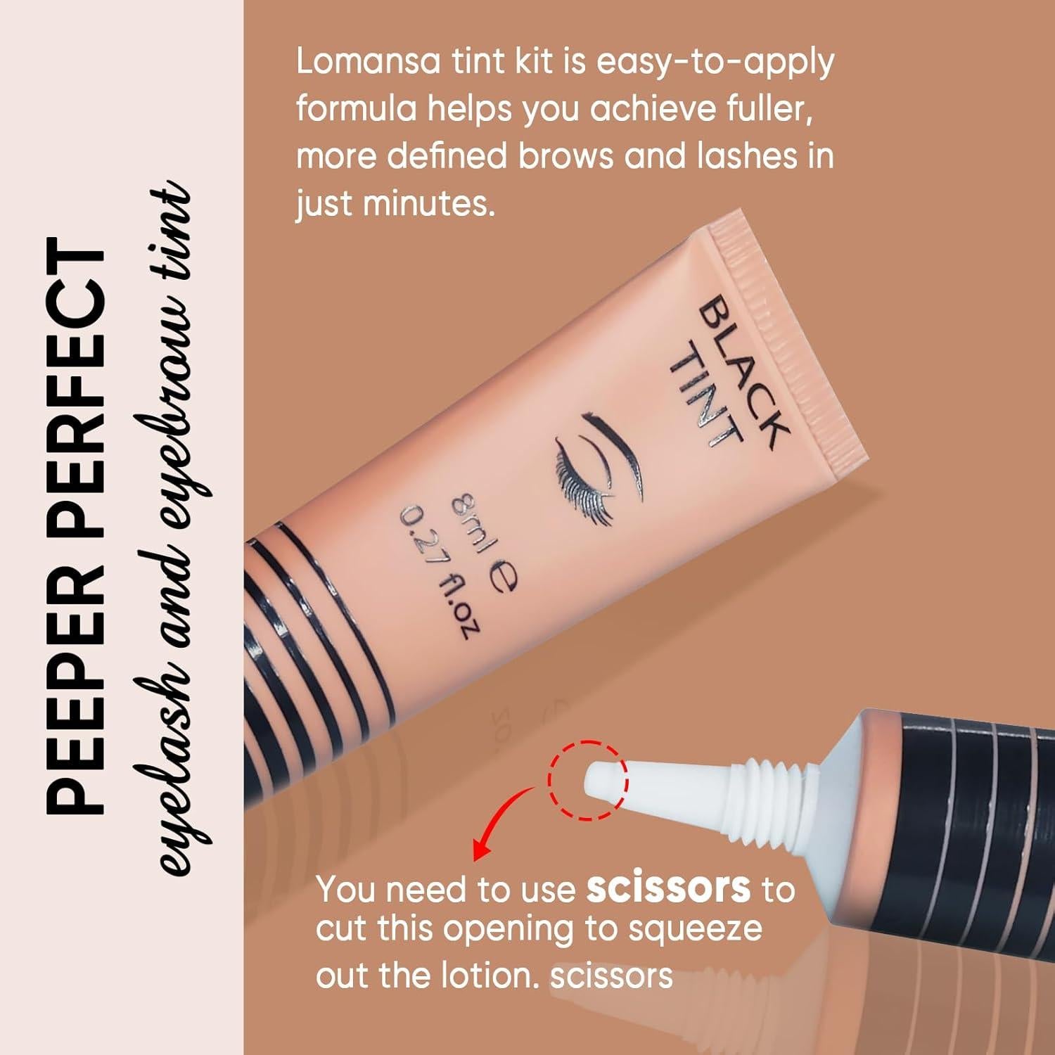 Kit de Color de Pestañas Lomansa 8ml Negro Natural