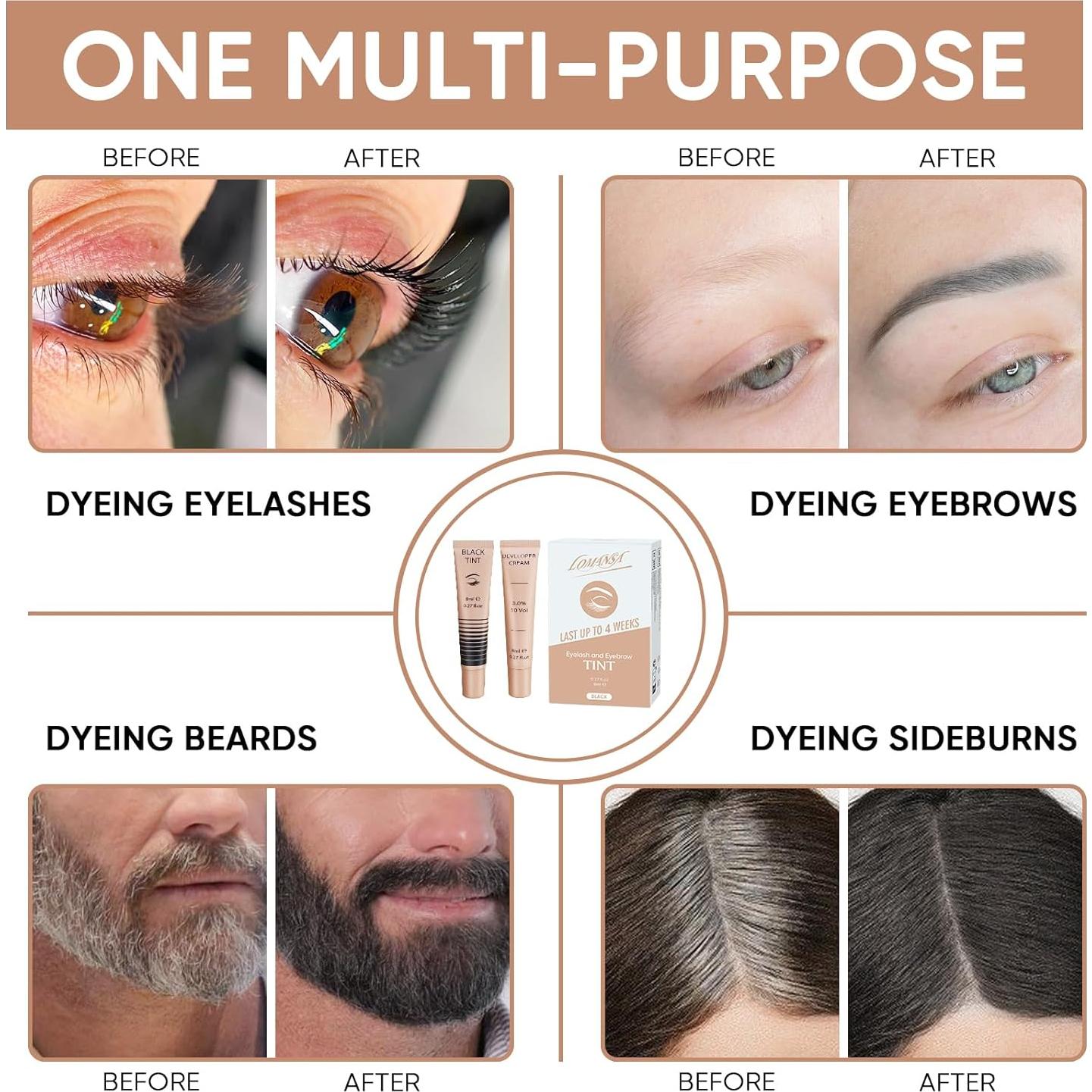 Kit de Color de Pestañas Lomansa 8ml Negro Natural