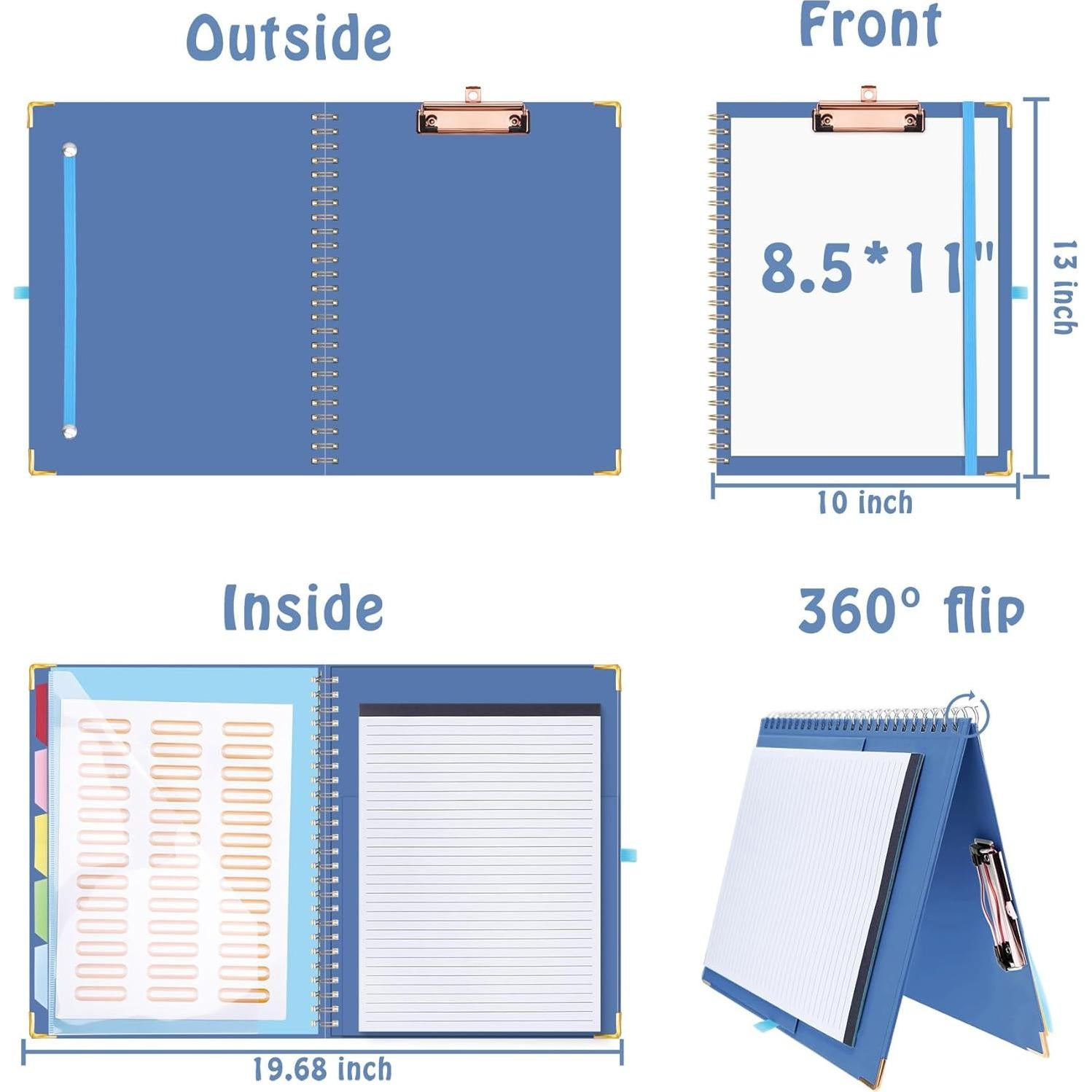 Carpeta con Portapapeles HAUTOCO Azul Oscuro A4 5 Divisores