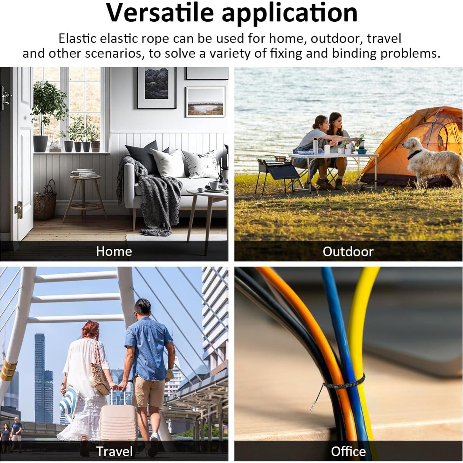 Cuerdas Elásticas Ciieeo 50 Pcs con Púas Metálicas 26cm