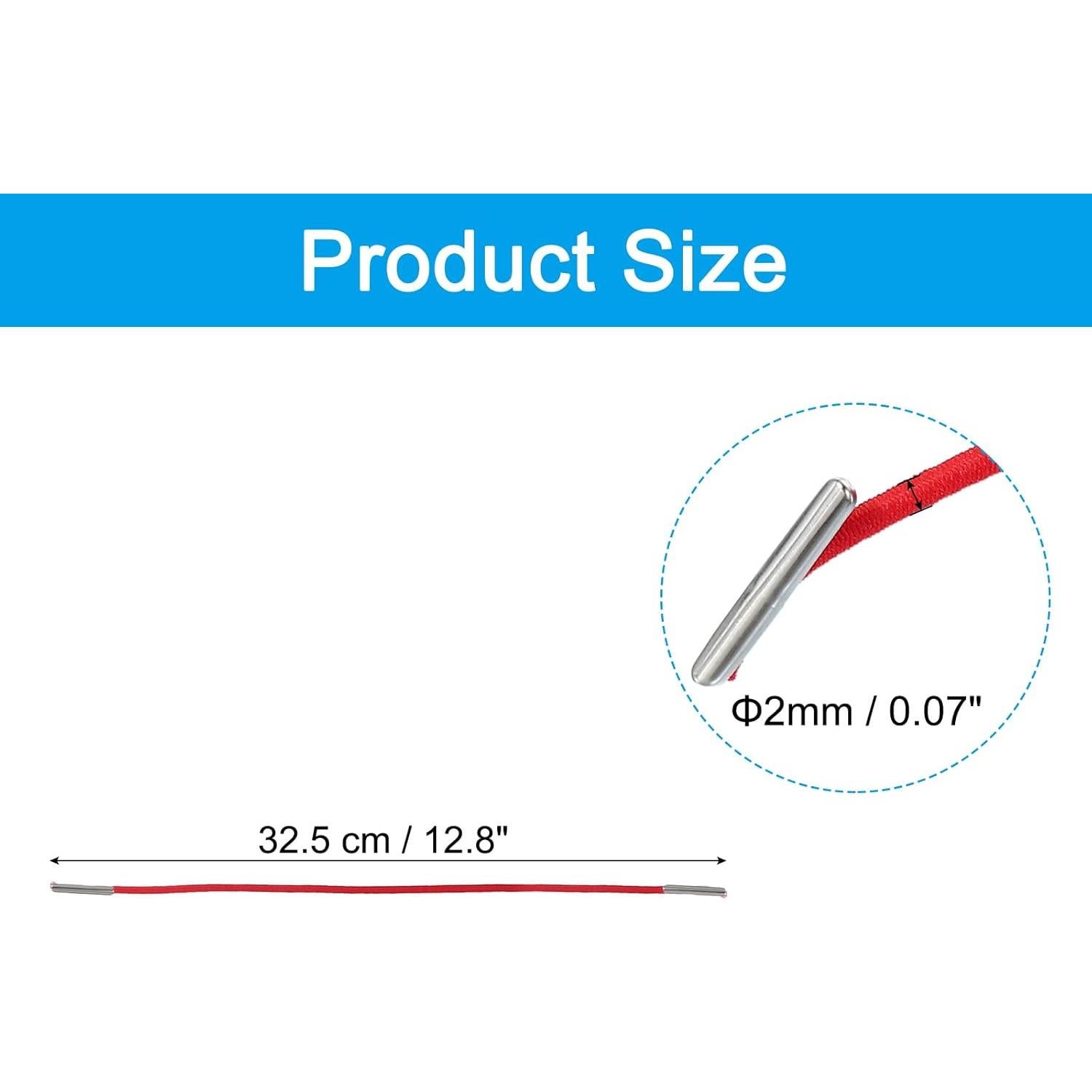 Cuerda Elástica PATIKIL 100 Pcs 2mm 32.5cm Roja con Púas