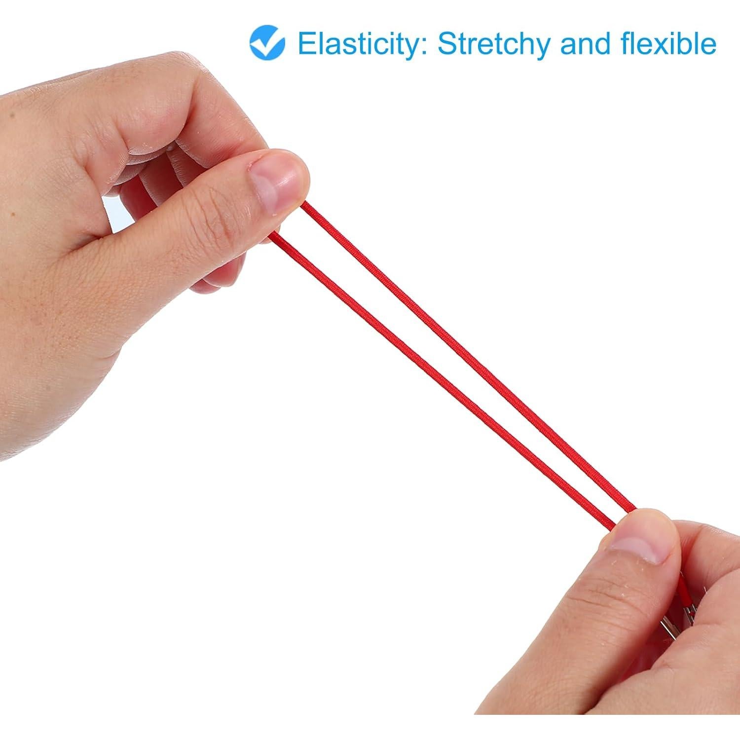 Cuerda Elástica PATIKIL 100 Pcs 2mm 32.5cm Roja con Púas