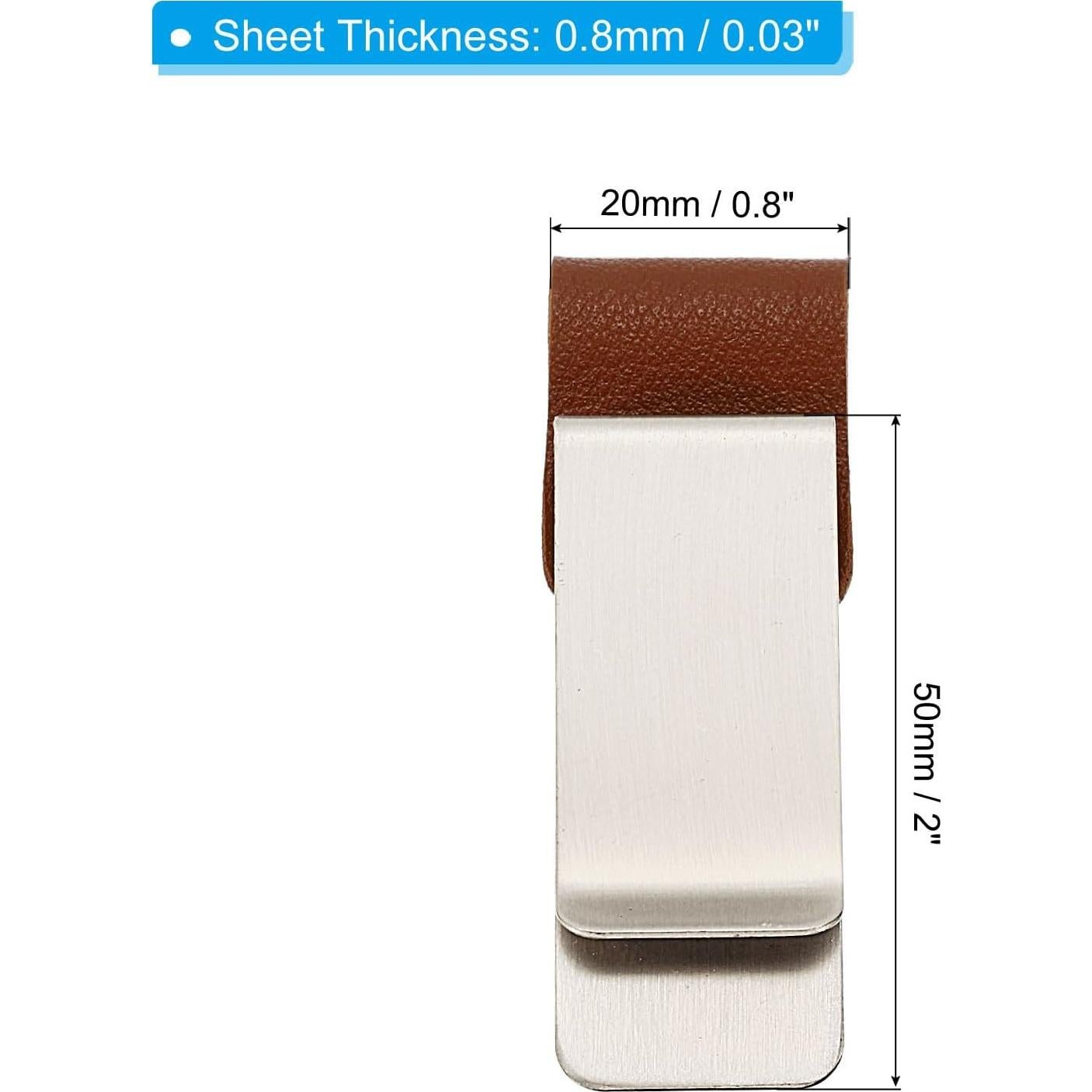 Clip Soporte para Bolígrafo PATIKIL - Paquete de 3 - Acero Inoxidable y Cuero