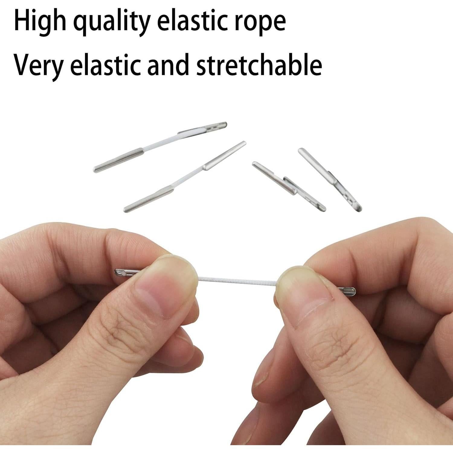 Cuerda Elástica Blanca 200PCS 25mm y 45mm con Puntas Metálicas