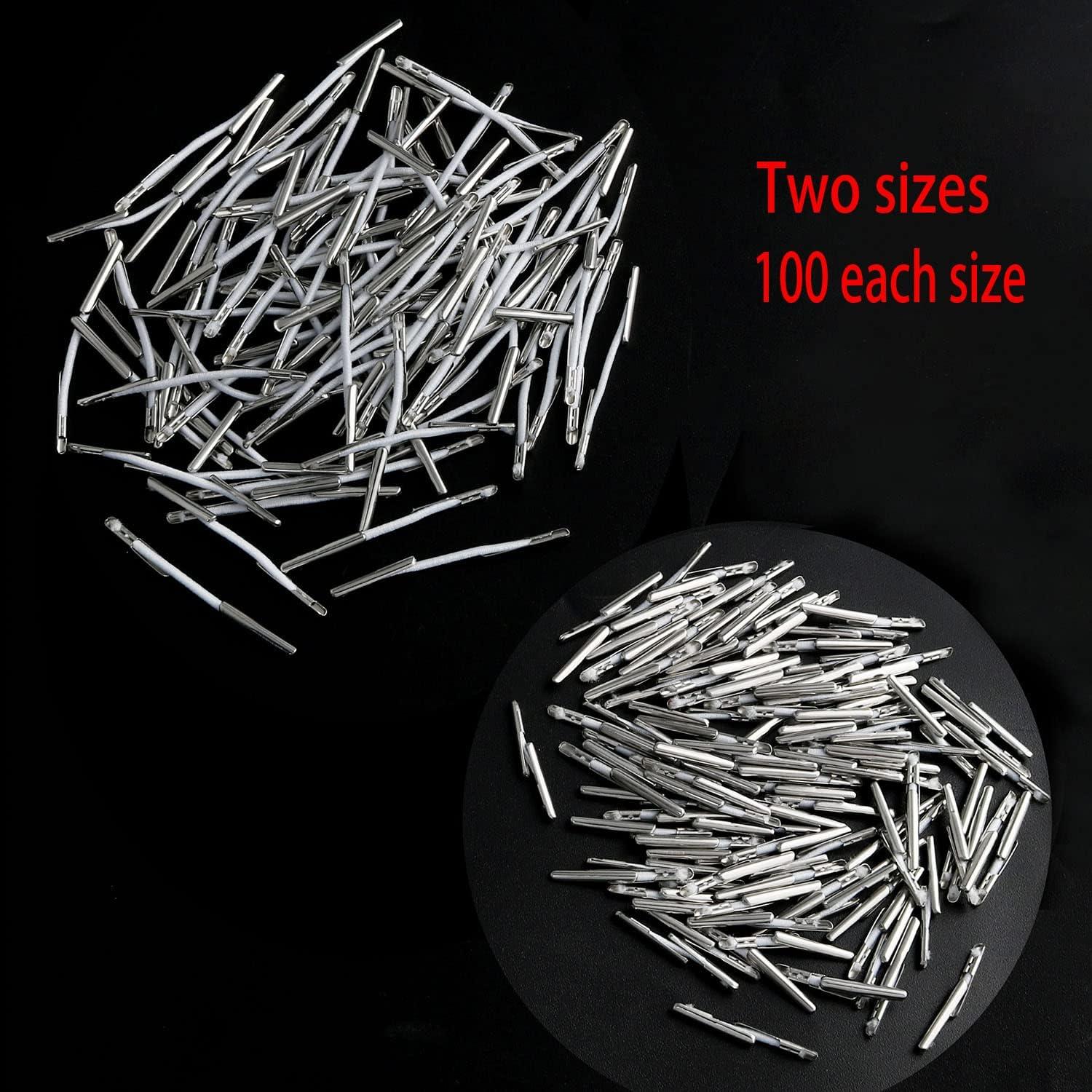 Cuerda Elástica Blanca 200PCS 25mm y 45mm con Puntas Metálicas
