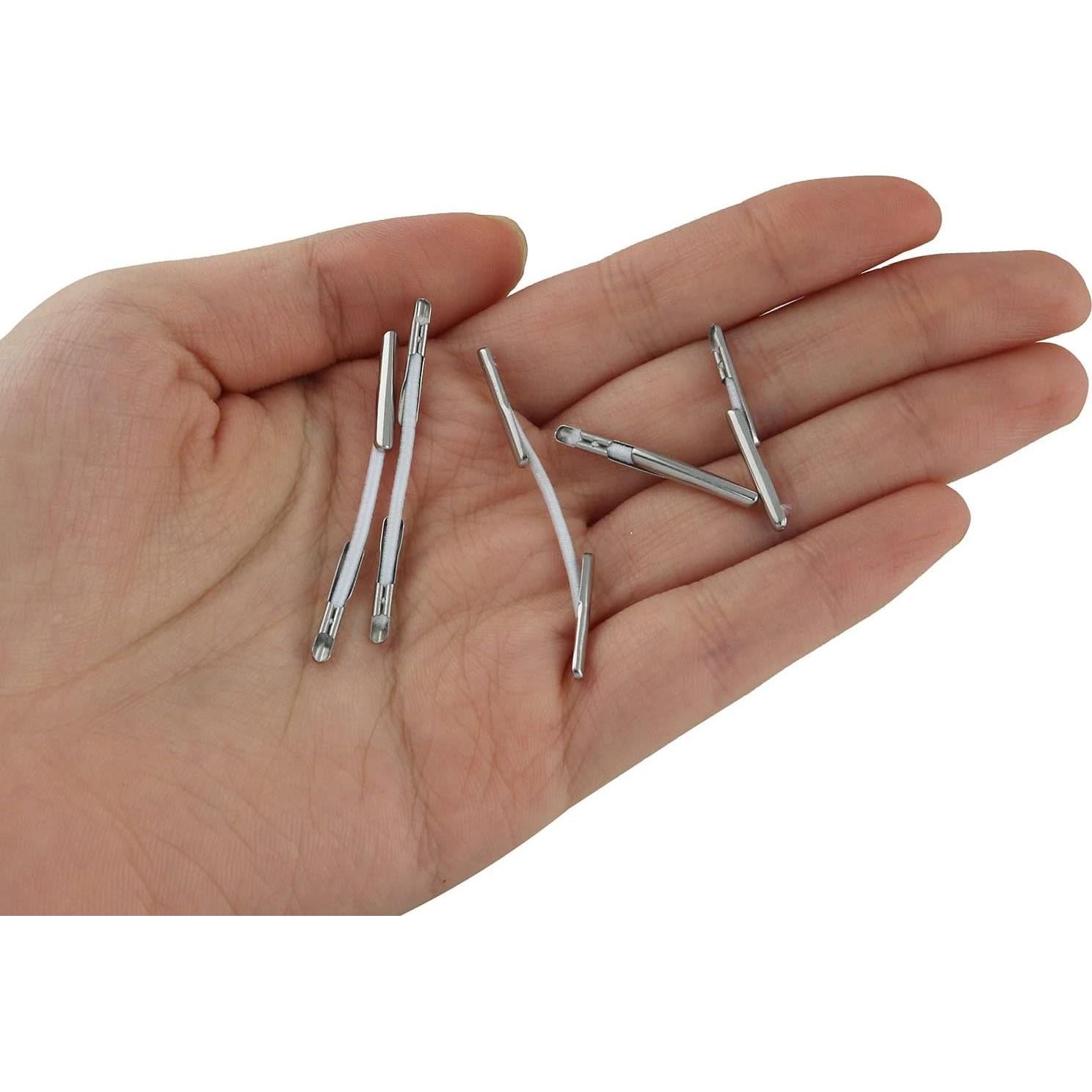 Cuerda Elástica Blanca 200PCS 25mm y 45mm con Puntas Metálicas