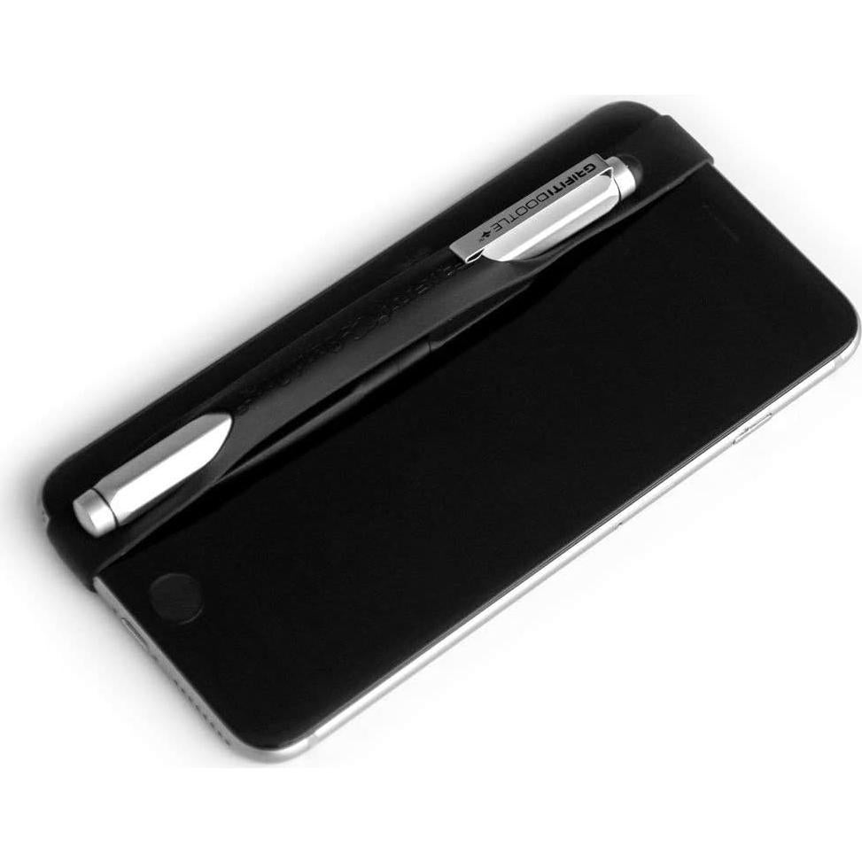 Grifiti Soporte para Bolígrafo y Lápiz de Silicona Negro - Pack de 4