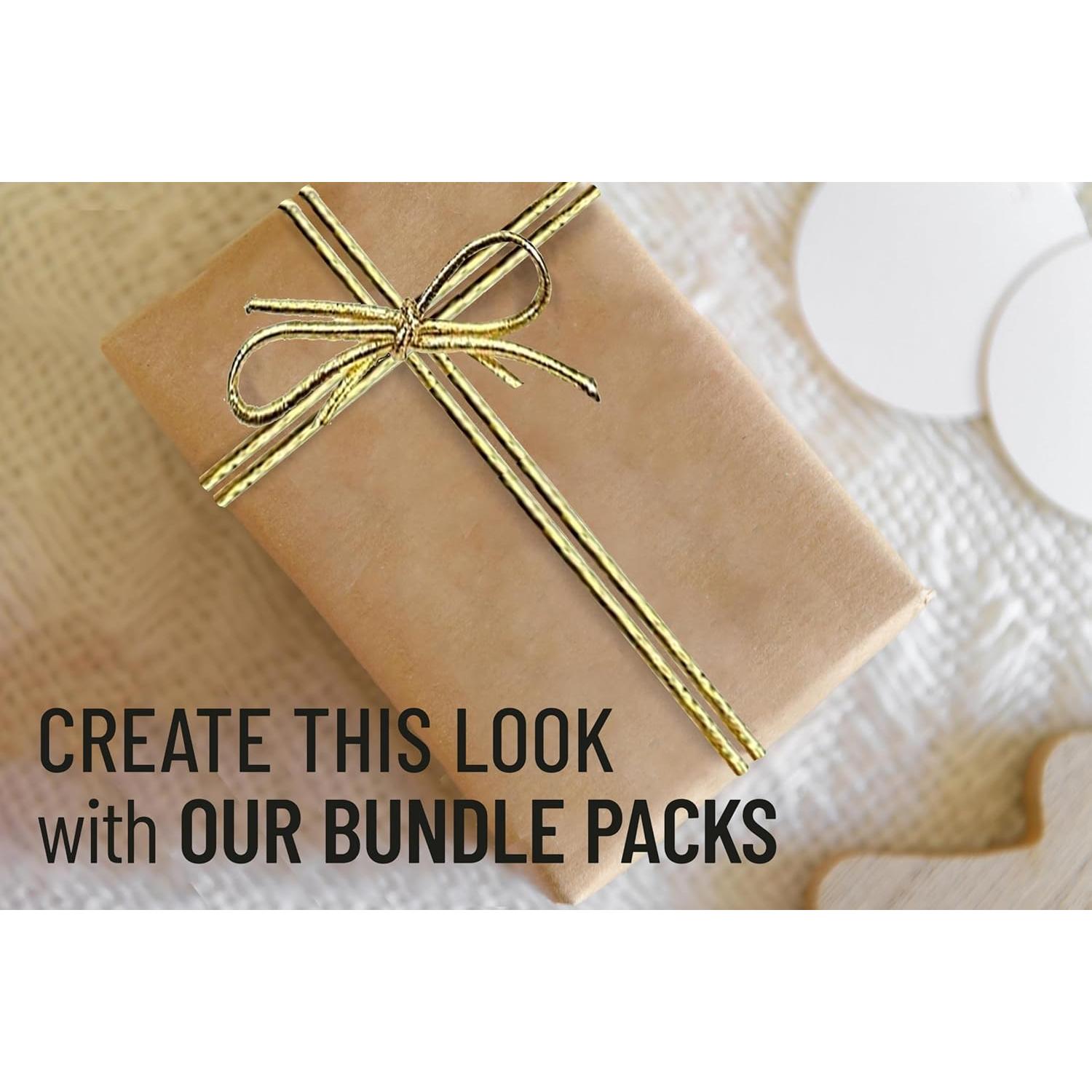 K-Kraft Laços Elásticos Dorados 10" para Regalos - Paquete 100