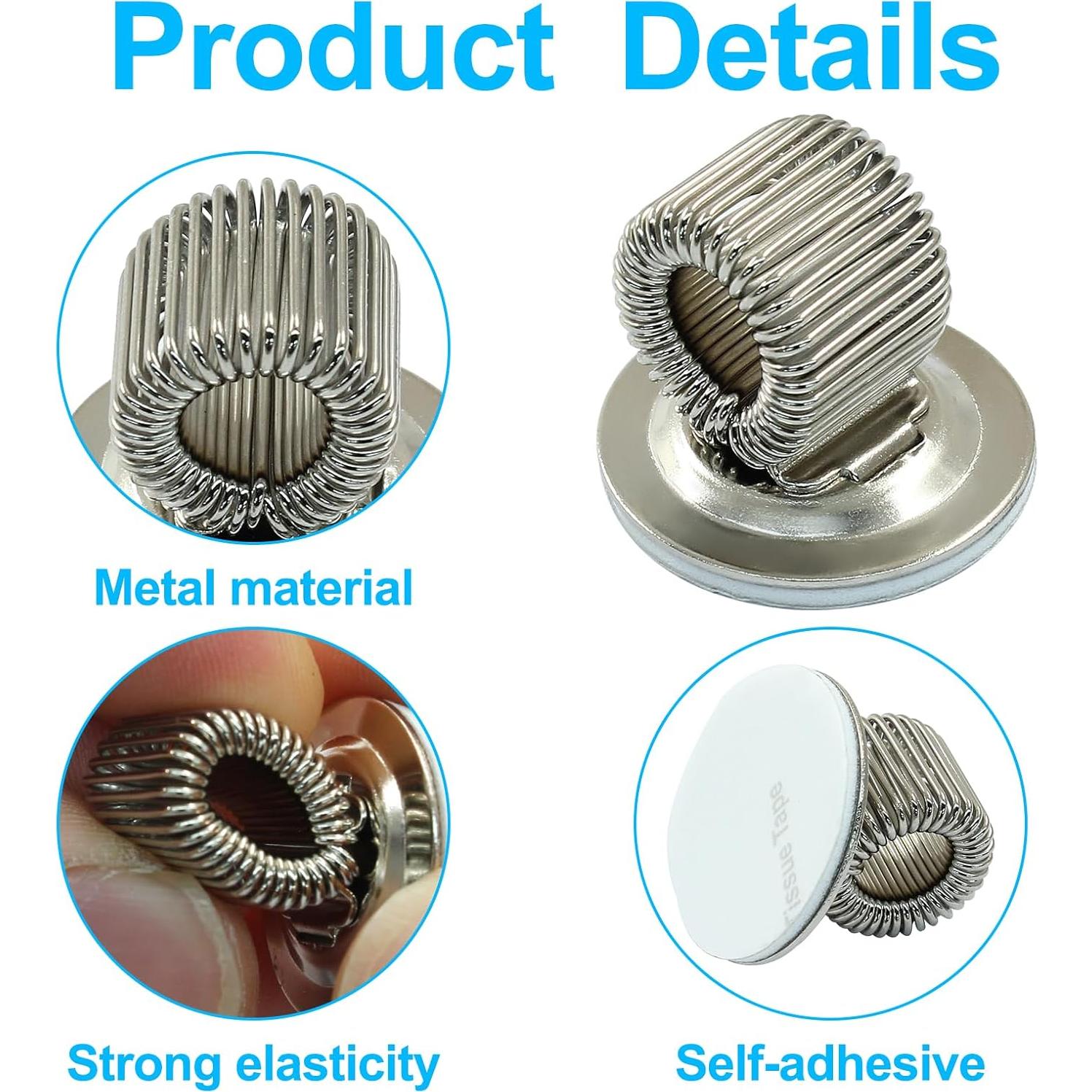6 Soportes Autoadhesivos para Bolígrafos Rierdge Plateados