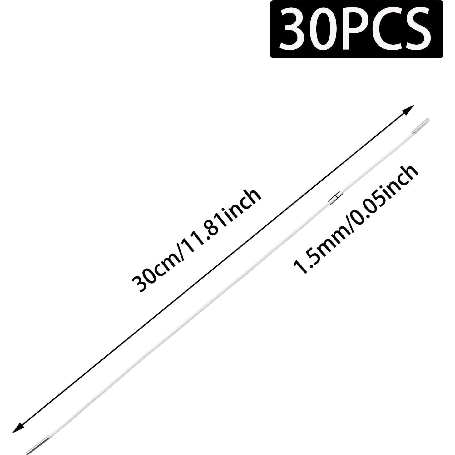 Cuerdas Elásticas 30cm Pino y Lino Paquete de 30 Blancas