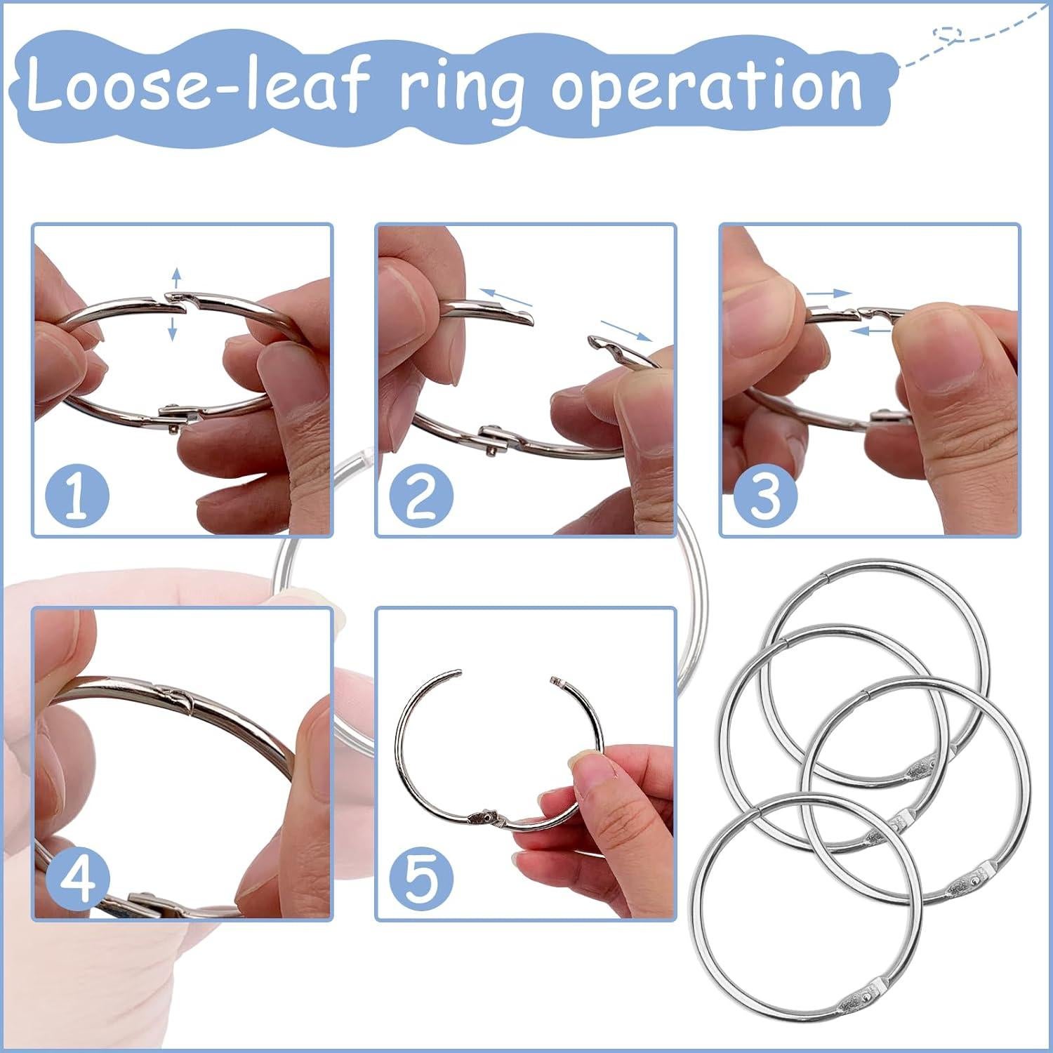 Anillos de Encuadernación Sueltos KTOJOY 50 mm Paquete de 30