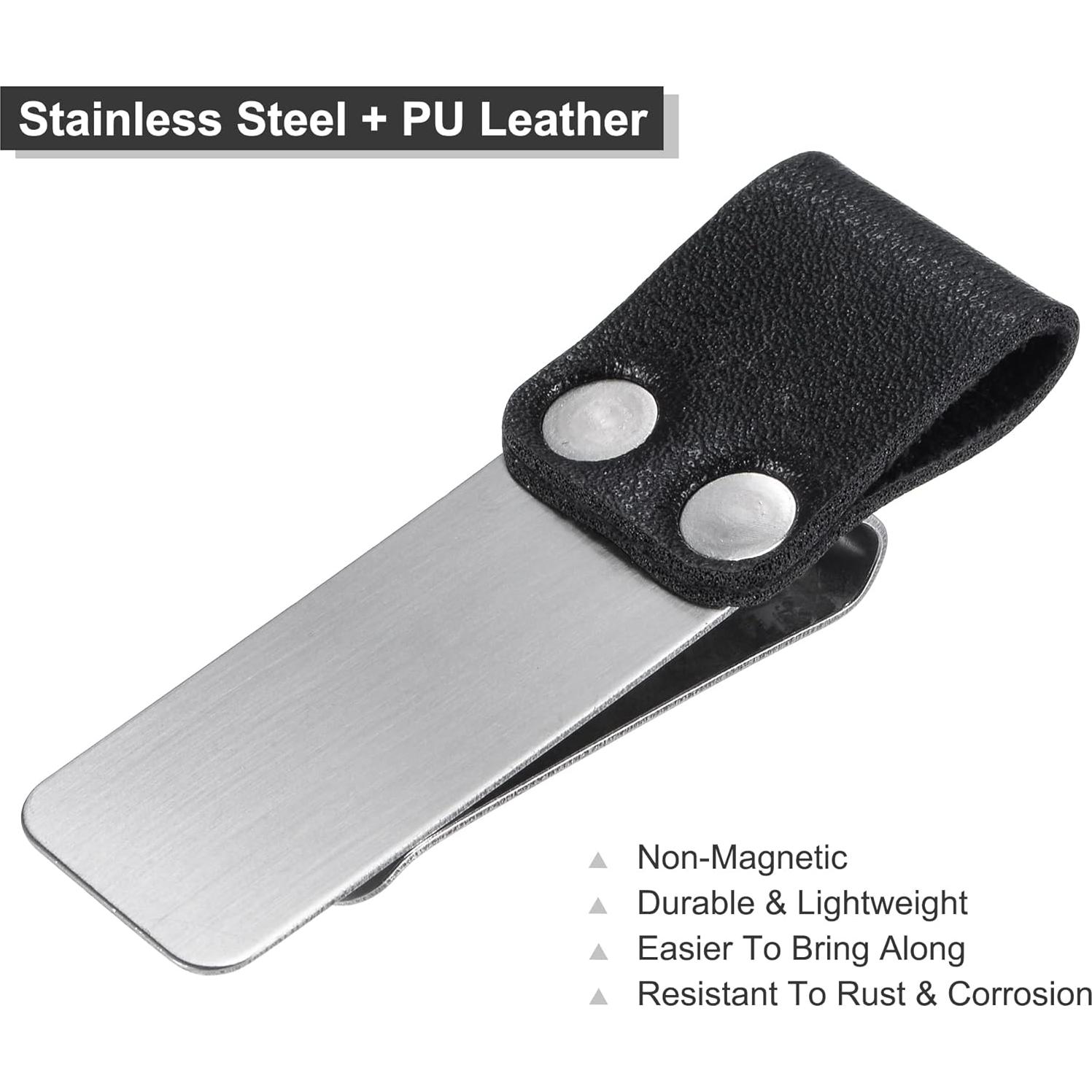 Soporte de Bolígrafos de Cuero PU MECCANIXITY Clip Acero 4 Unidades