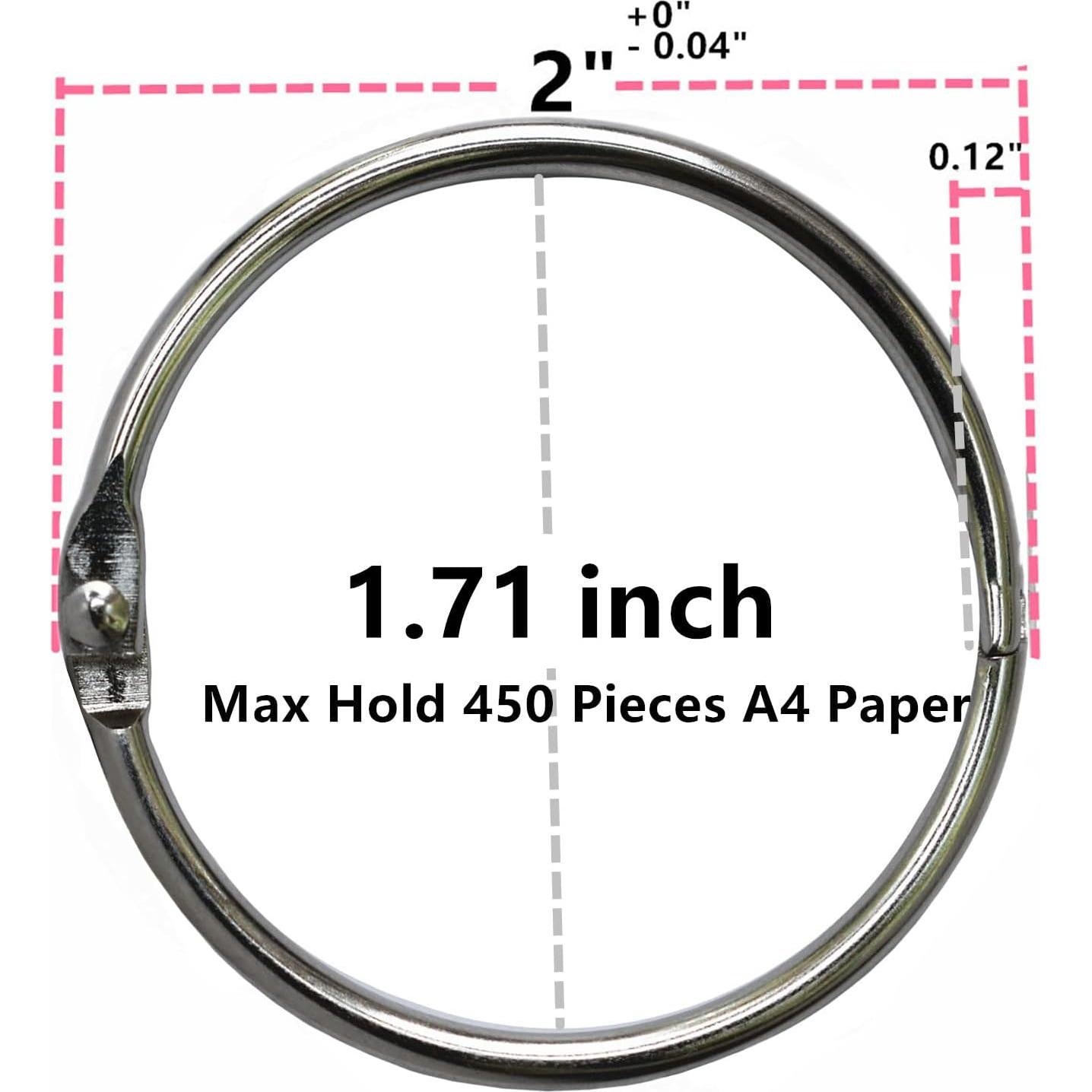 Anillos de Encuadernación GOTOONE 5.08 cm Plateados Paquete de 20