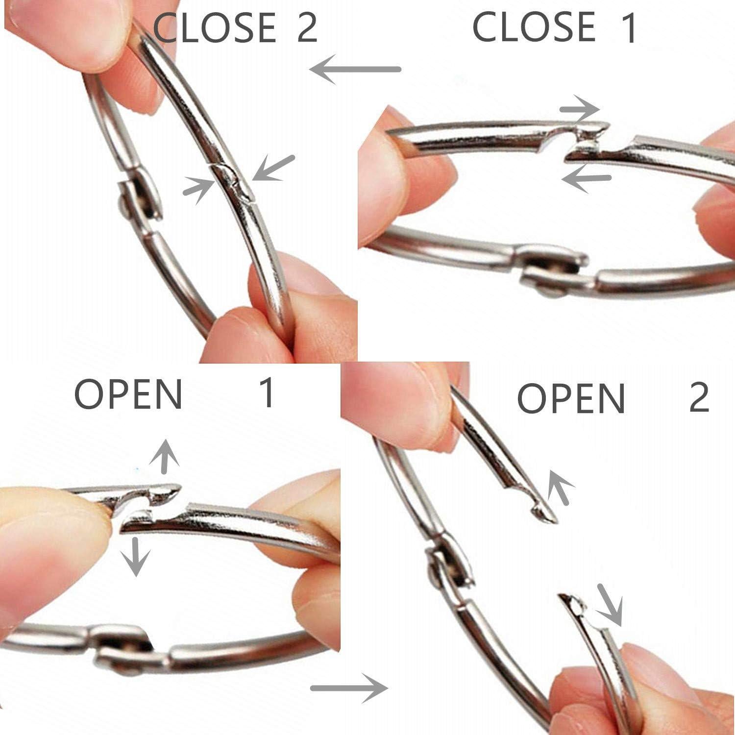 Anillos de Encuadernación GOTOONE 5.08 cm Plateados Paquete de 20