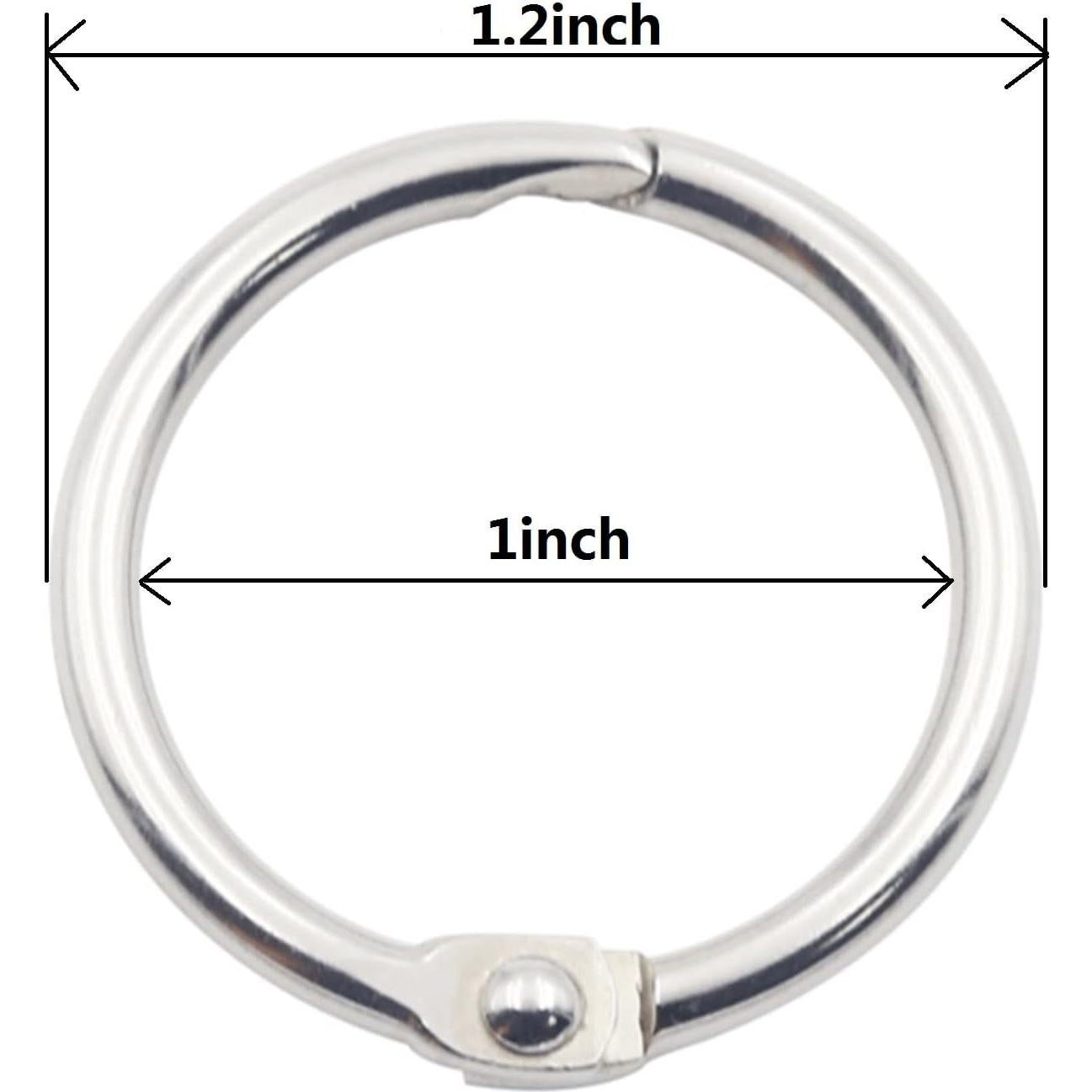 KINGFOREST 50 Anillos de Encuadernación de 25mm Niquelados