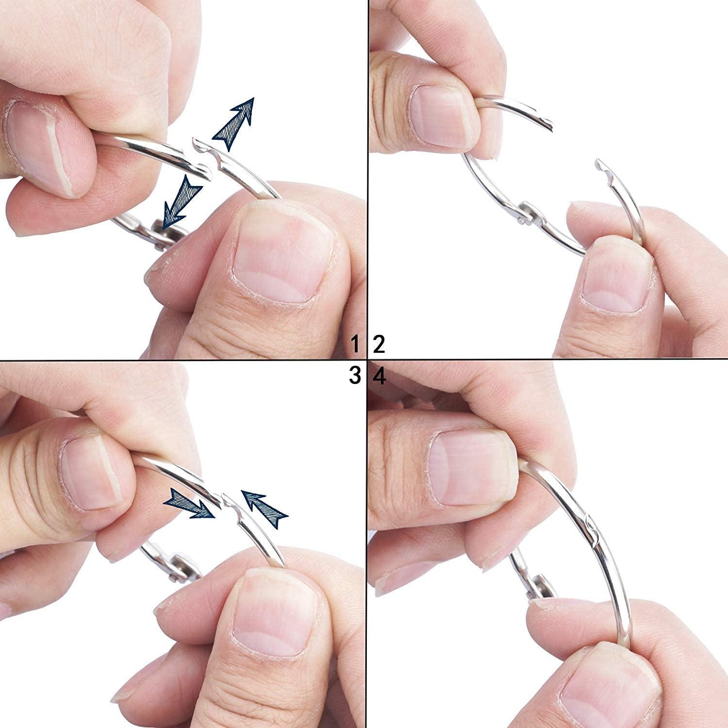 KINGFOREST 50 Anillos de Encuadernación de 25mm Niquelados