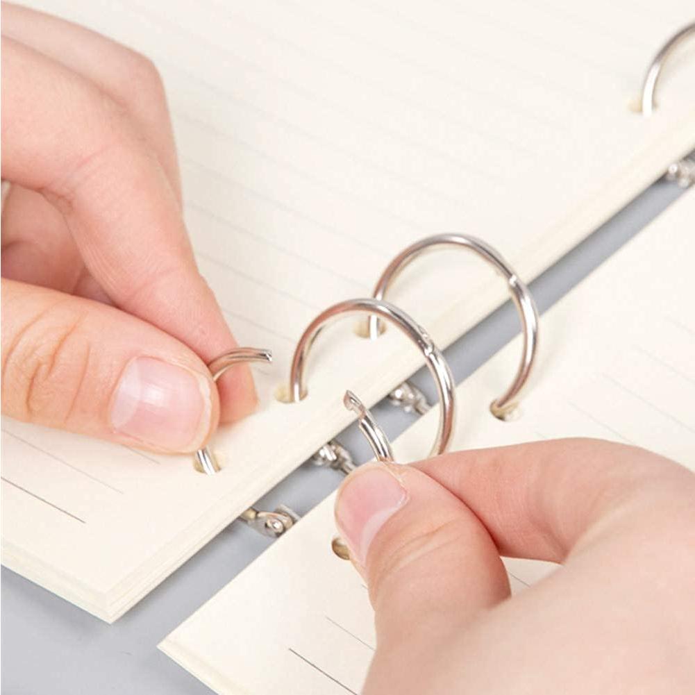 KINGFOREST 50 Anillos de Encuadernación de 25mm Niquelados