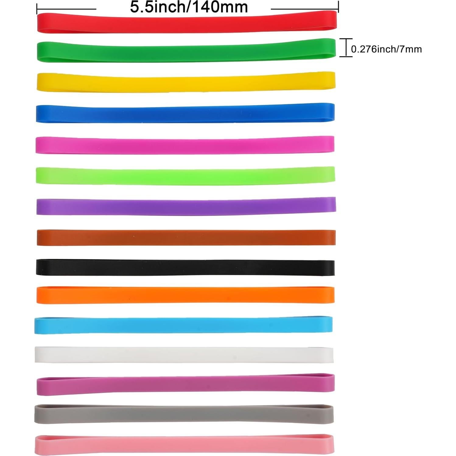 Bandas de Goma de Silicona 15 Pcs 14cm Multicolor Damyda