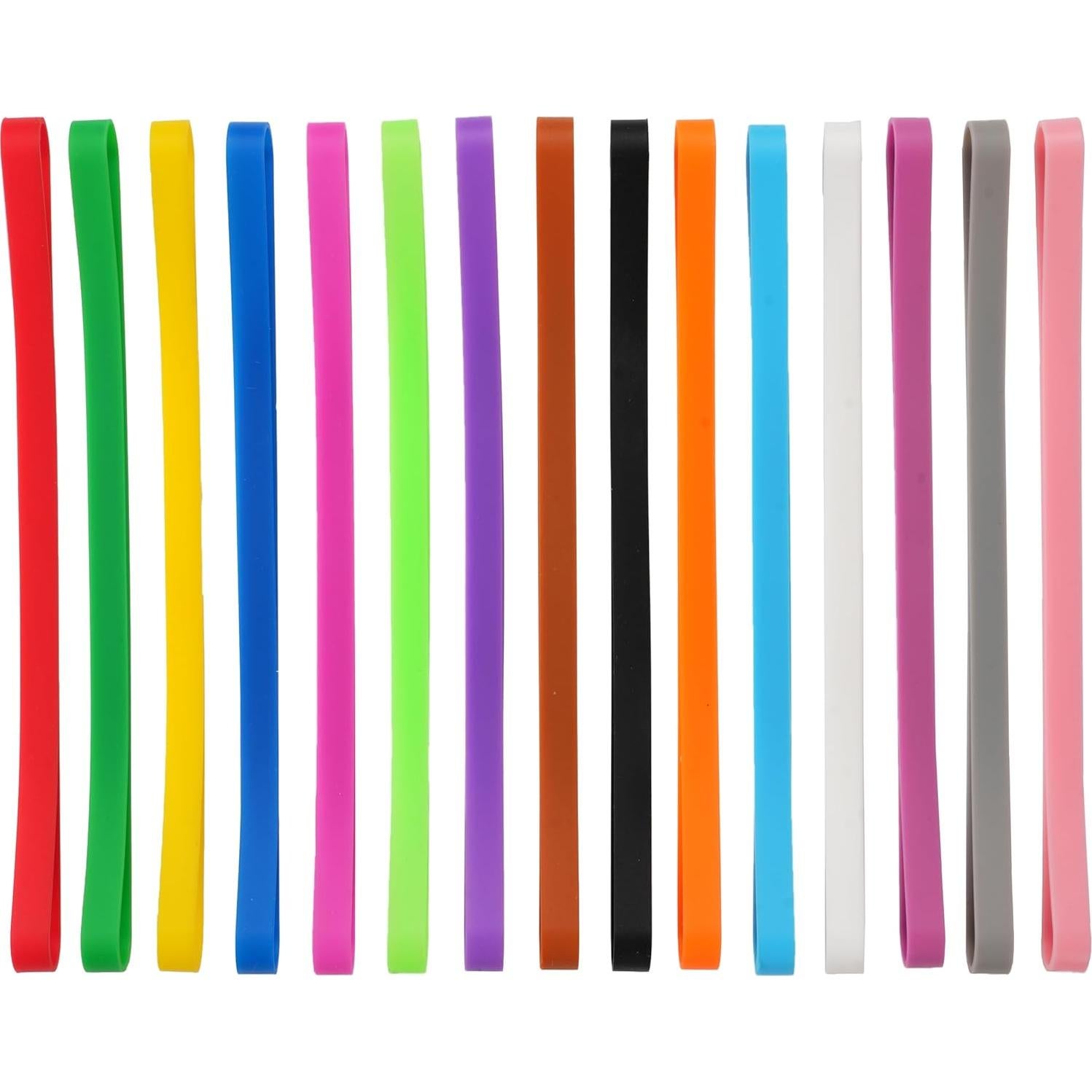 Bandas de Goma de Silicona 15 Pcs 14cm Multicolor Damyda