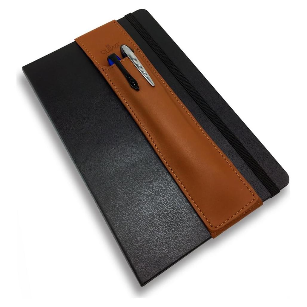 Soporte Doble para Bolígrafos Quiver de Cuero A5 Marrón