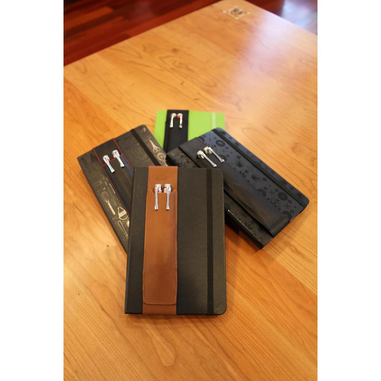 Soporte Doble para Bolígrafos Quiver de Cuero A5 Marrón