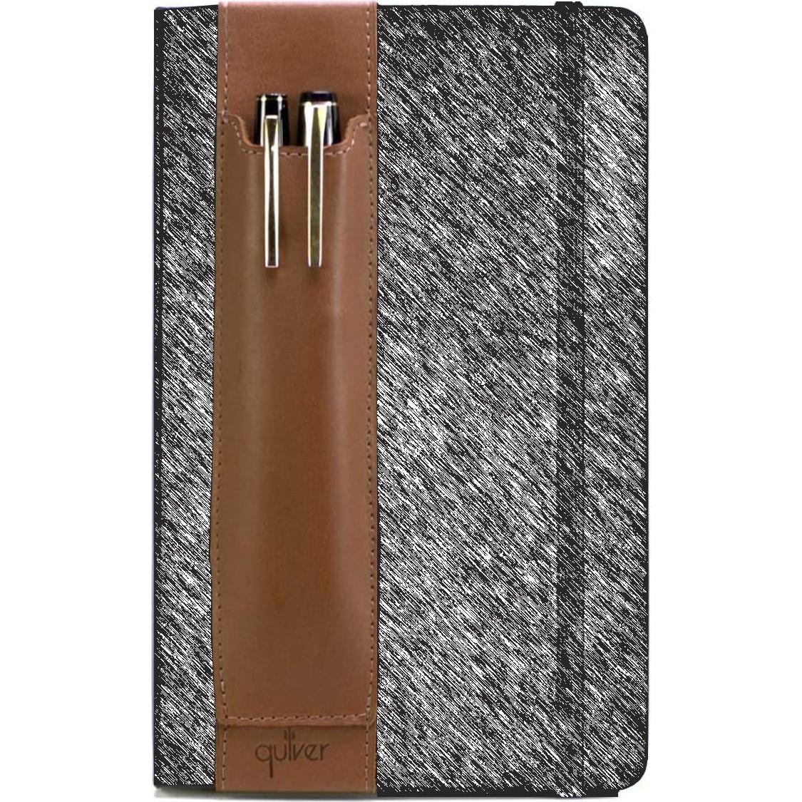 Soporte Doble para Bolígrafos Quiver de Cuero A5 Marrón