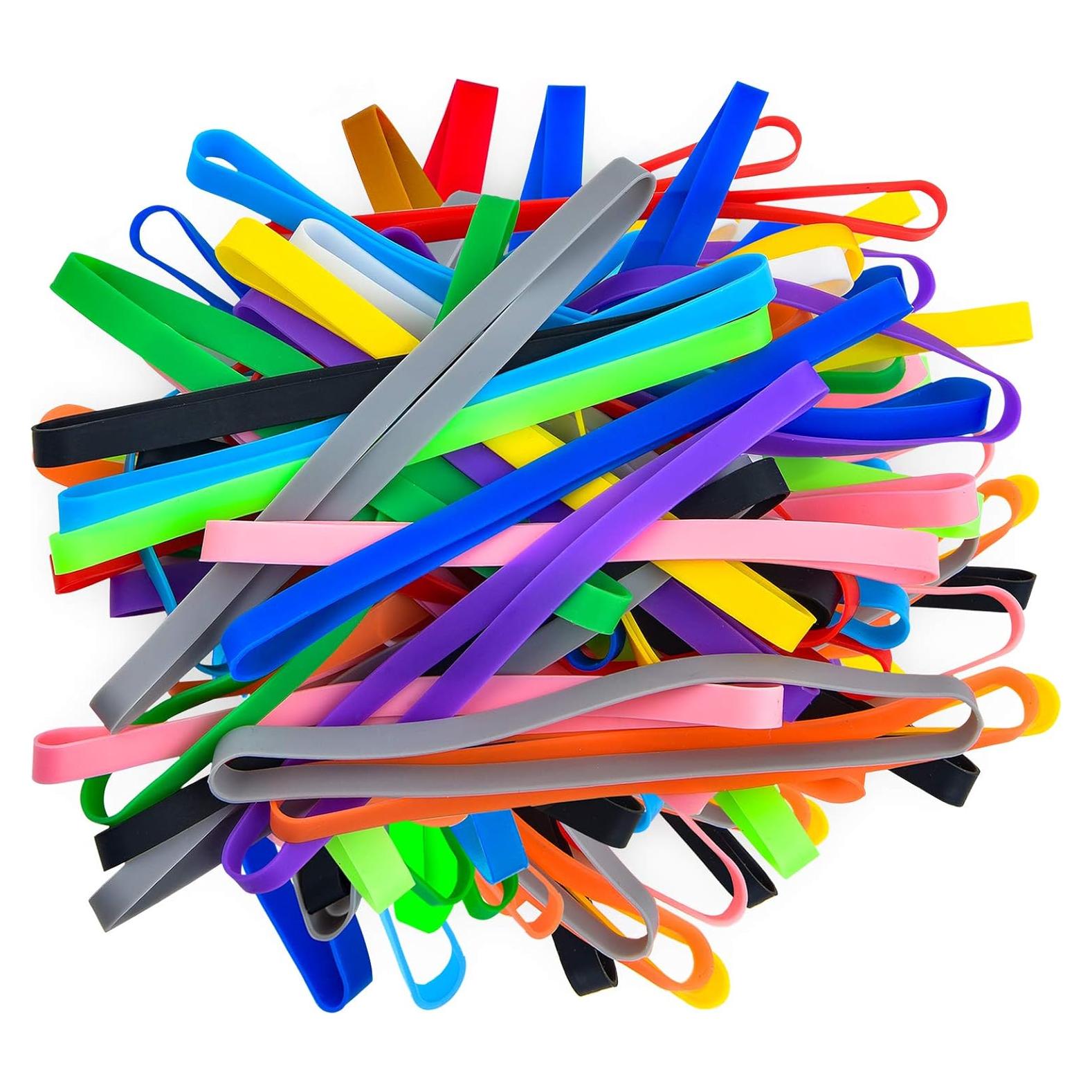 Bandas de Goma de Silicona Coopay 60 Piezas 14 cm Coloridas