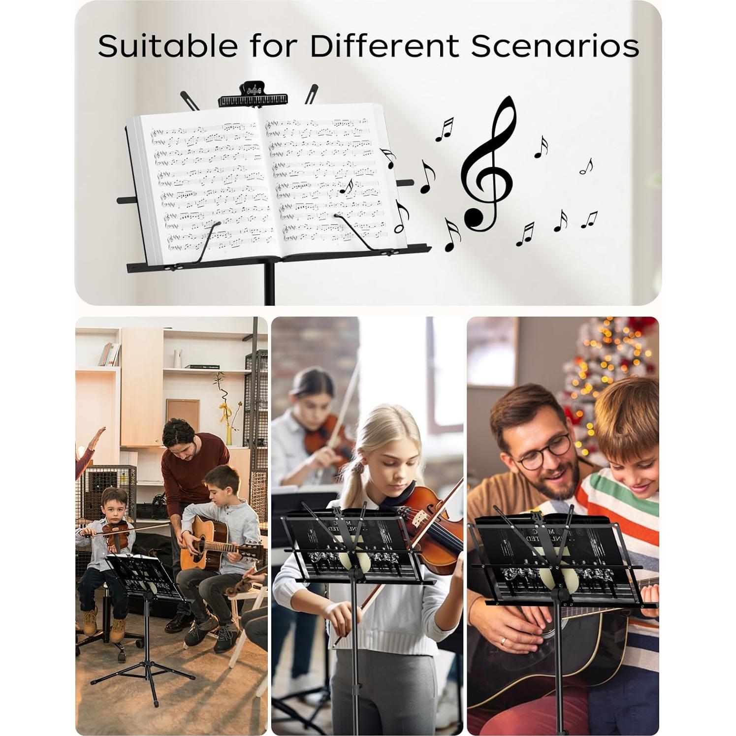 Soporte de Música K KASONIC Plegable 2 en 1 Ajustable 72.9-130 cm