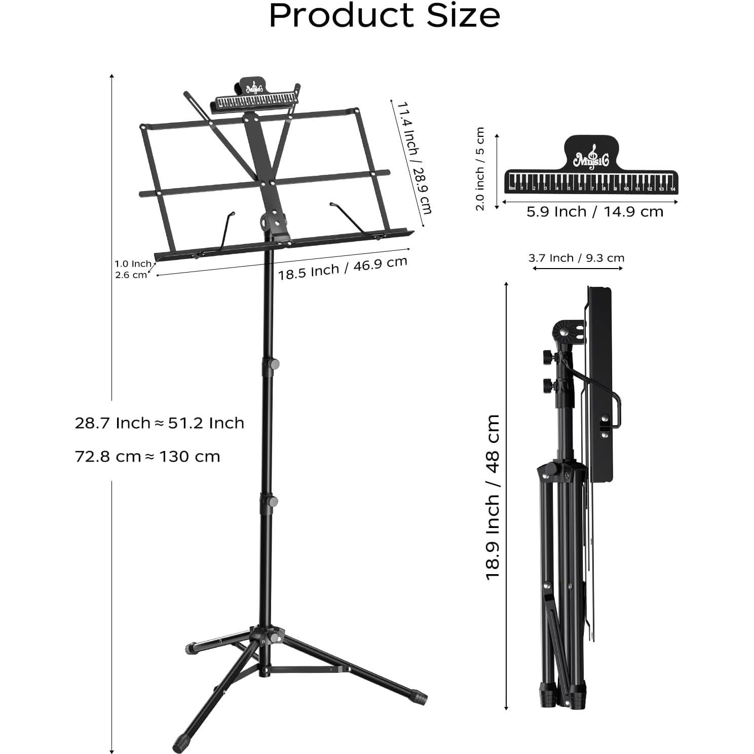 Soporte de Música K KASONIC Plegable 2 en 1 Ajustable 72.9-130 cm