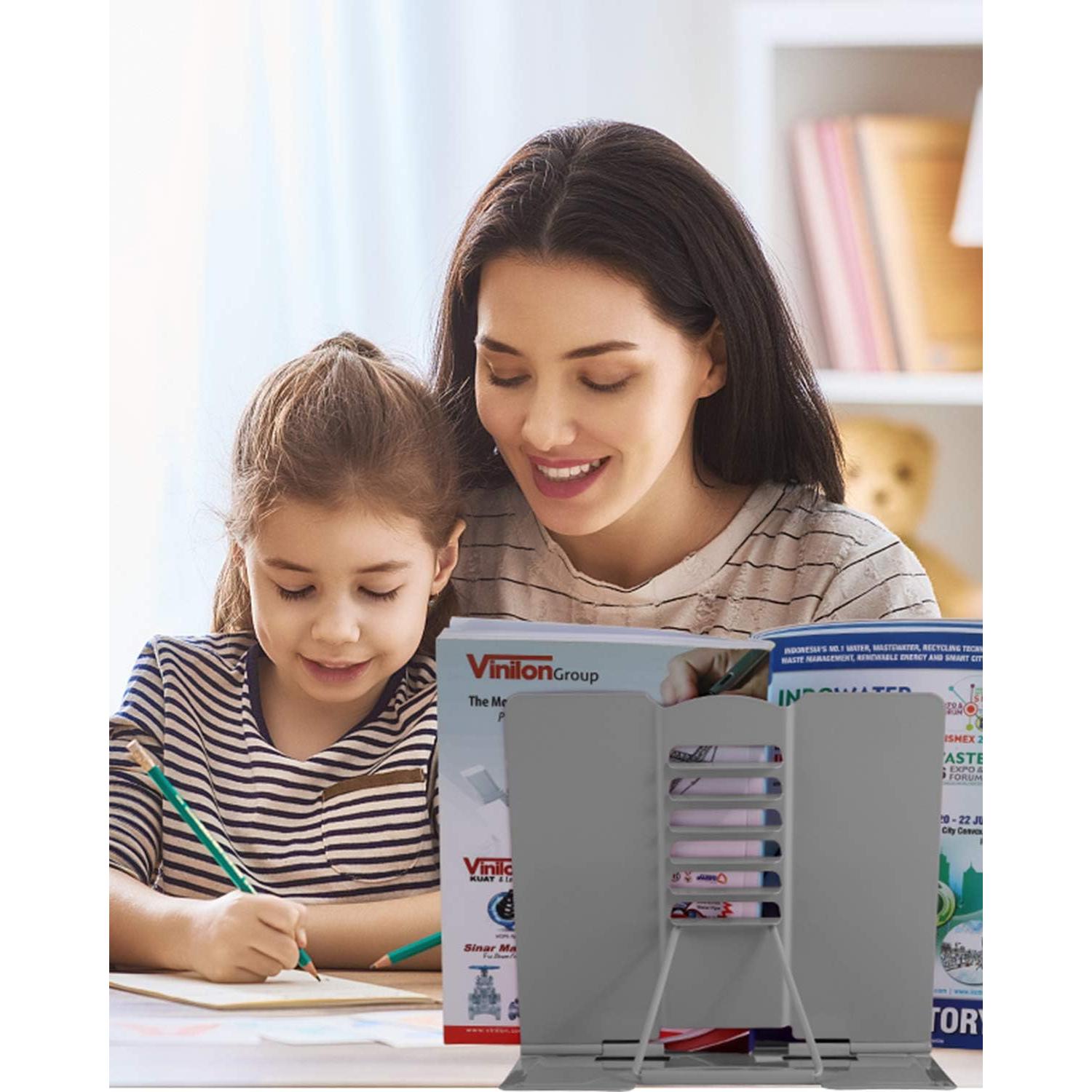 Soporte de Libro Blizzow Ajustable Plegable Metal Gris