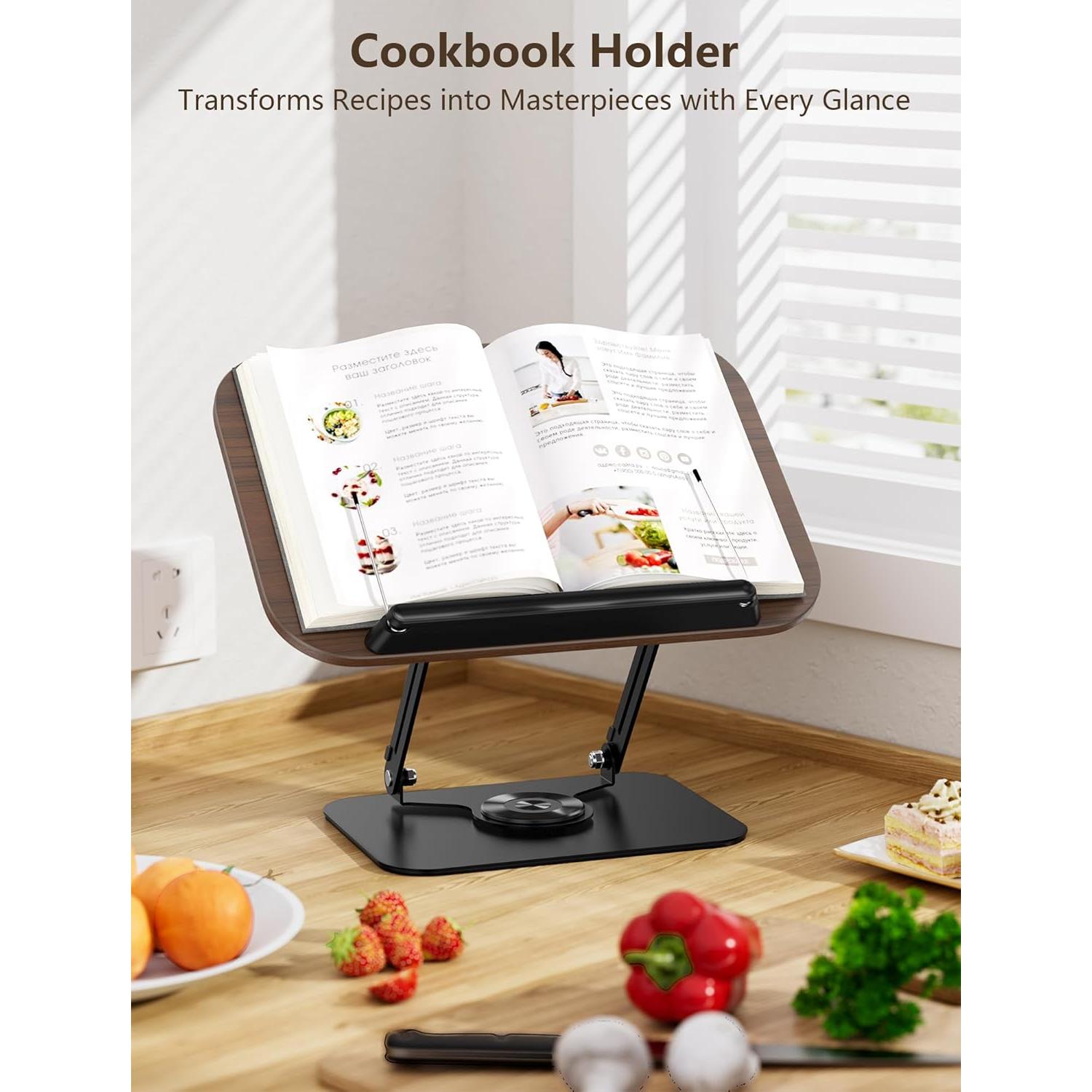 Soporte de Libro Ajustable Gliship 360° Plegable para Recetarios