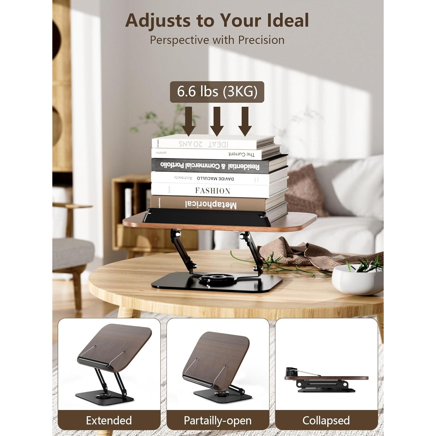 Soporte de Libro Ajustable Gliship 360° Plegable para Recetarios